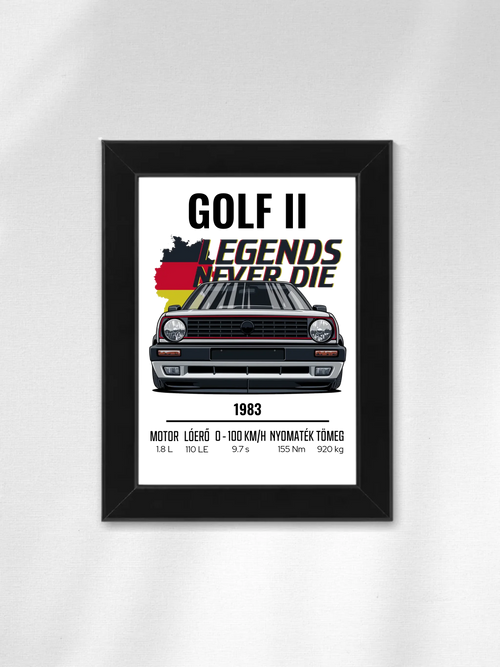 Autó illusztráció - Golf II 63. - Falikép