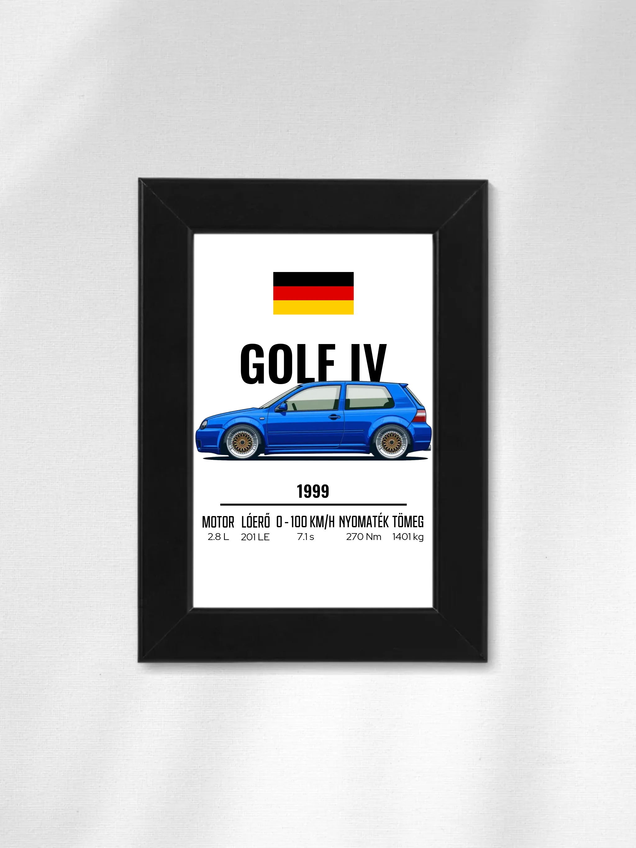 Autó illusztráció - Golf IV 66. - Falikép