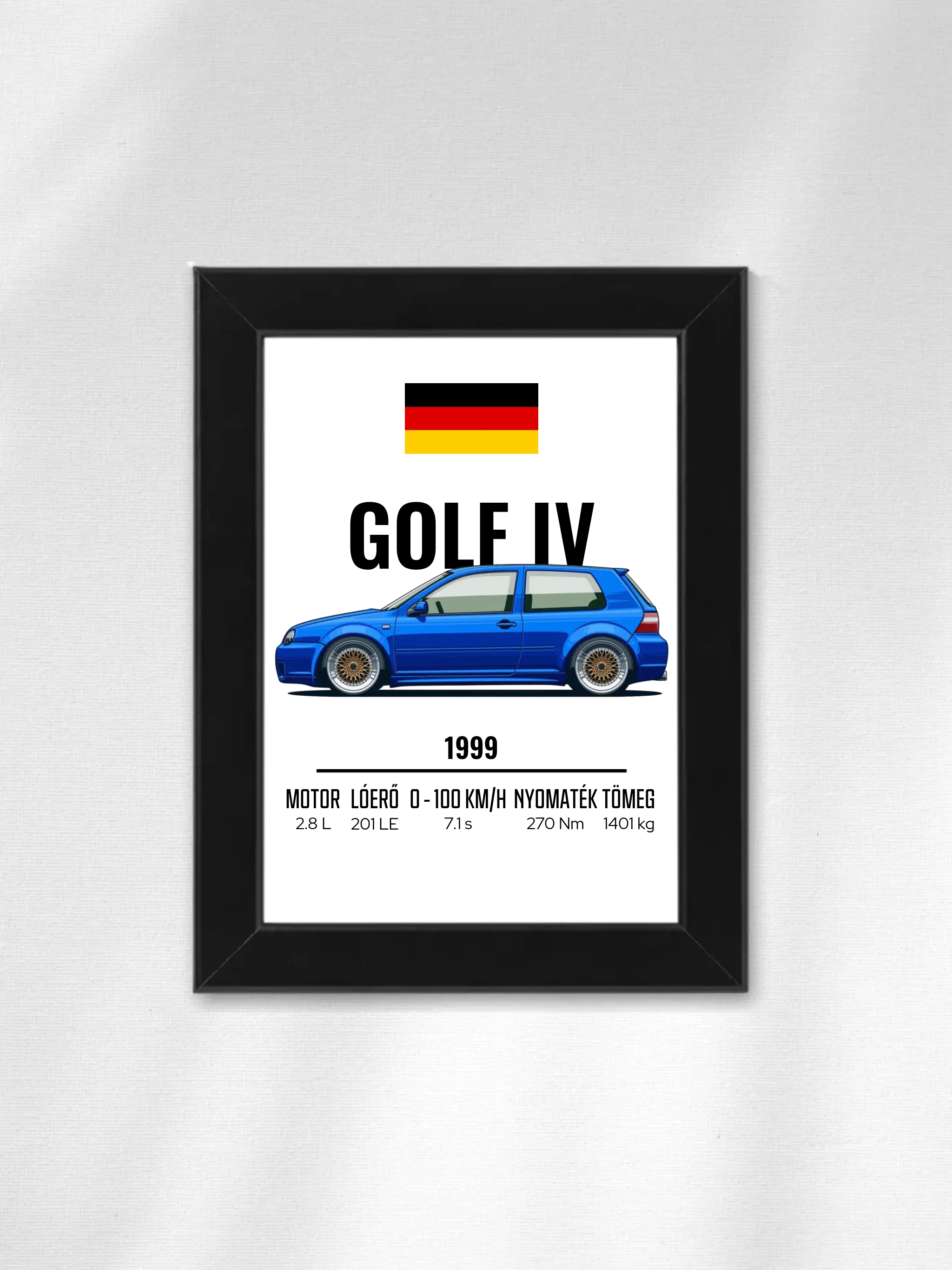 Autó illusztráció - Golf IV 66. - Falikép