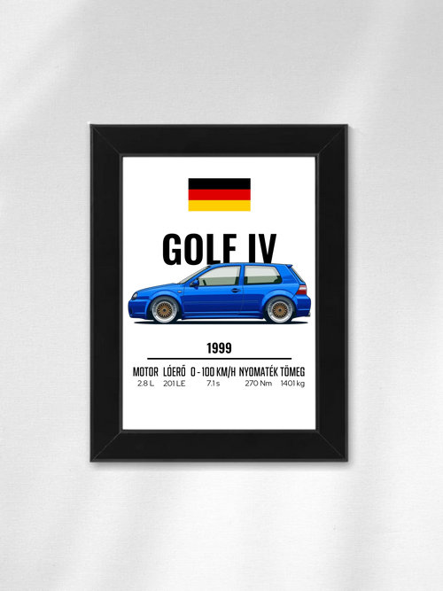 Autó illusztráció - Golf IV 66. - Falikép