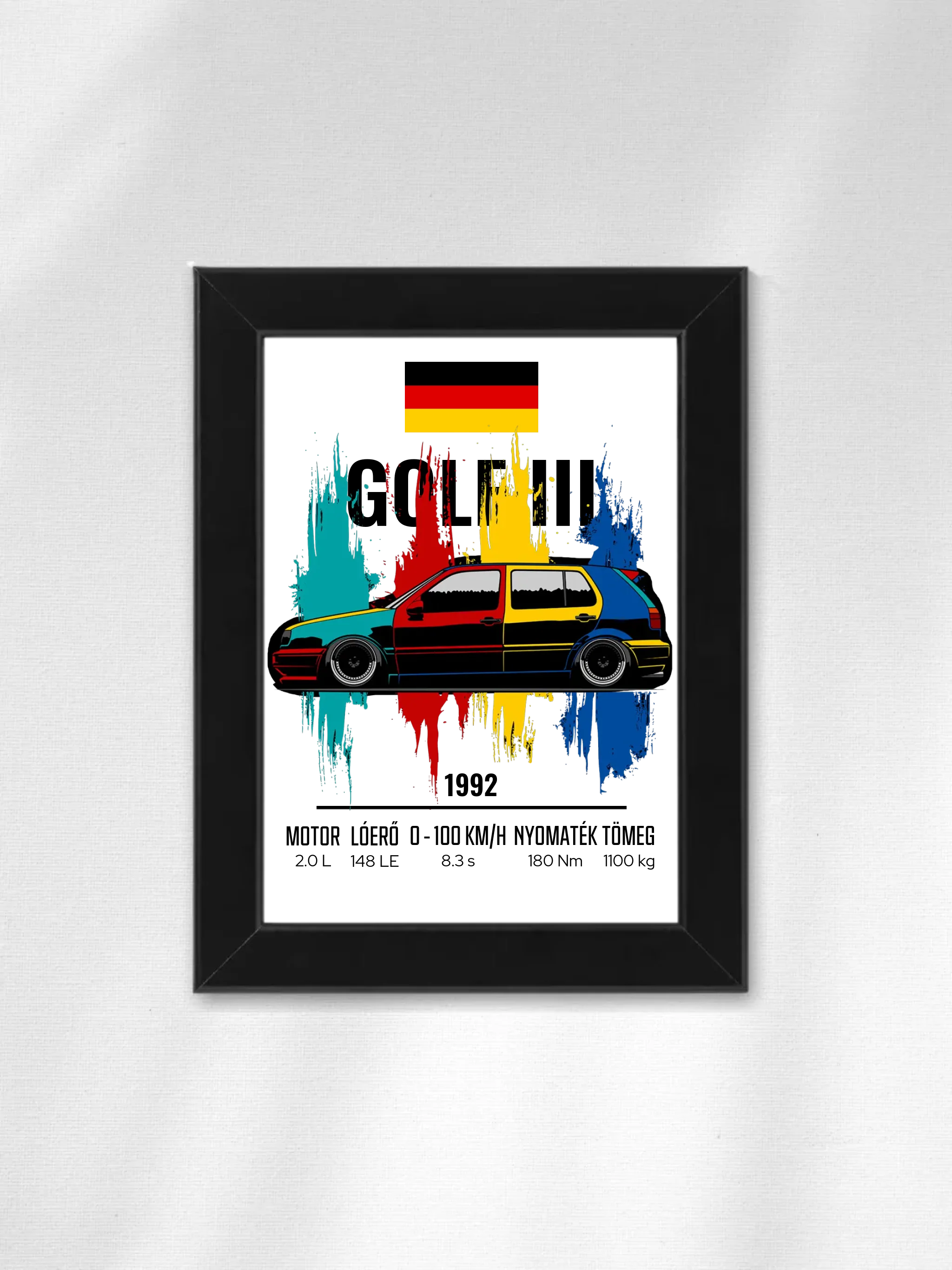 Autó illusztráció - Golf III 69. - Falikép