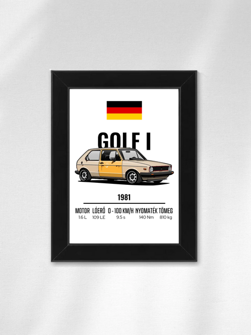 Autó illusztráció - Golf I 65. - Falikép