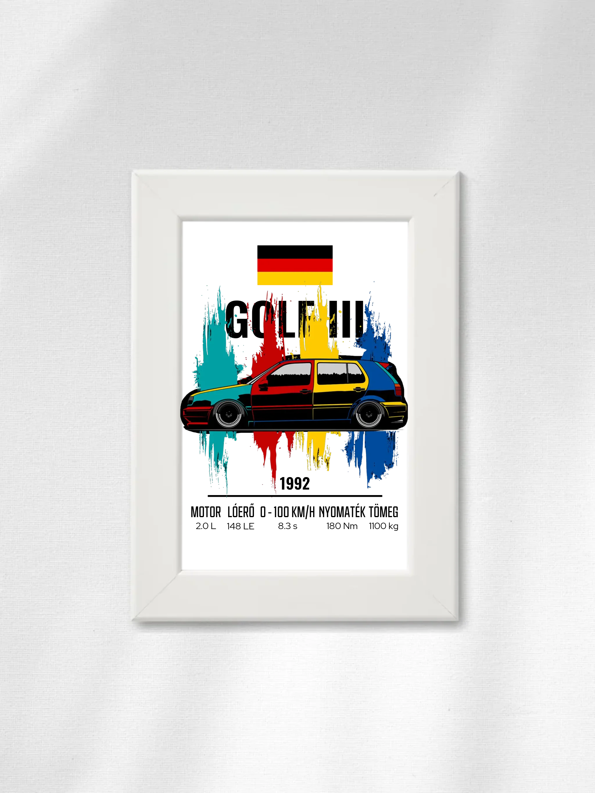 Autó illusztráció - Golf III 69. - Falikép
