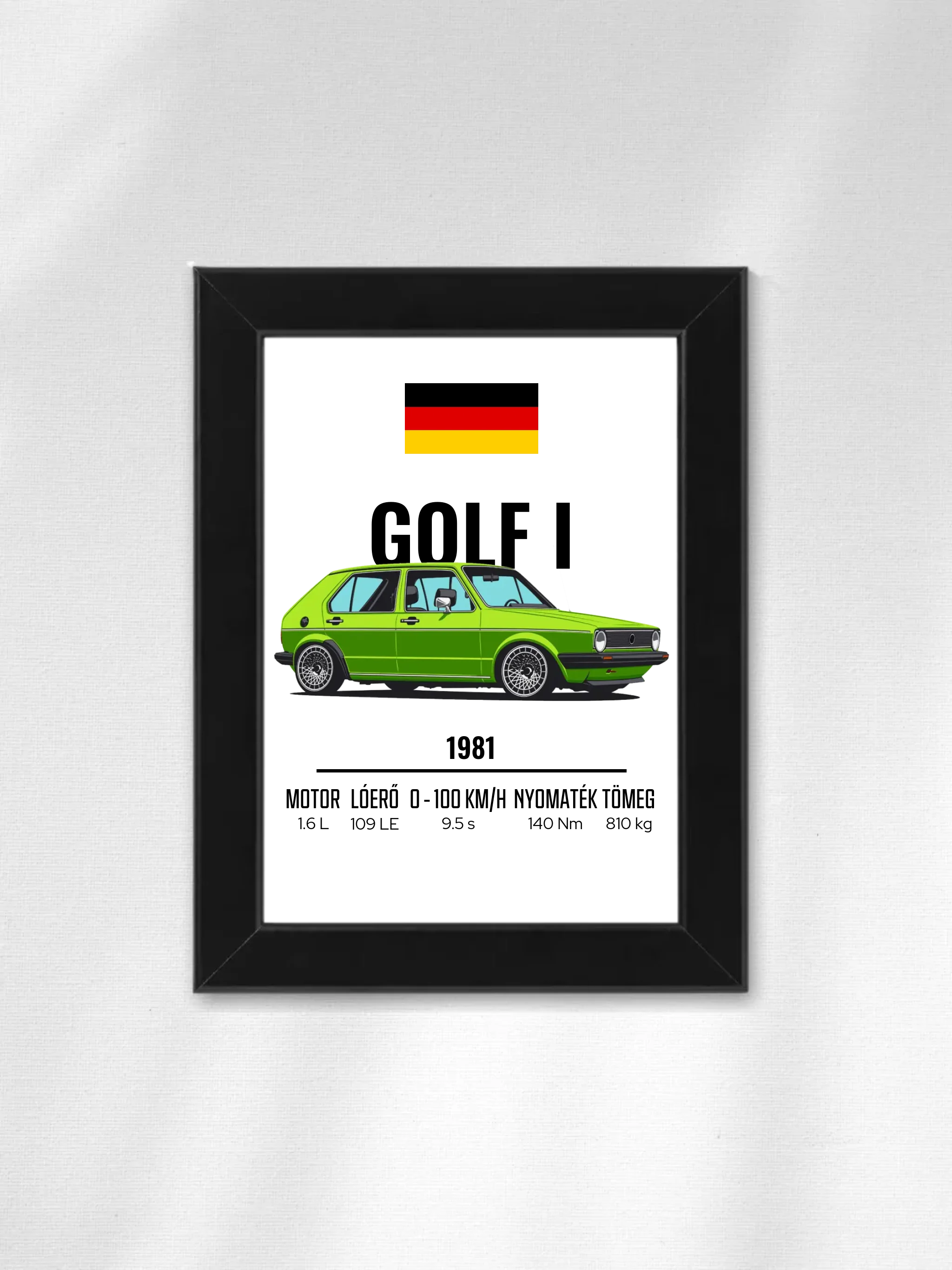 Autó illusztráció - Golf I 67. - Falikép