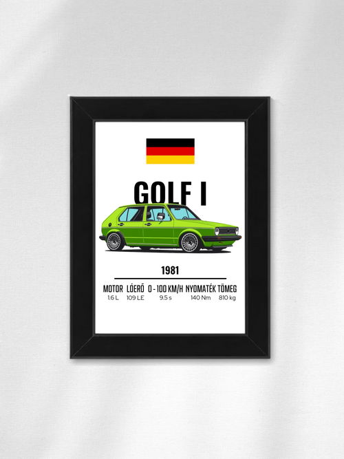 Autó illusztráció - Golf I 67. - Falikép