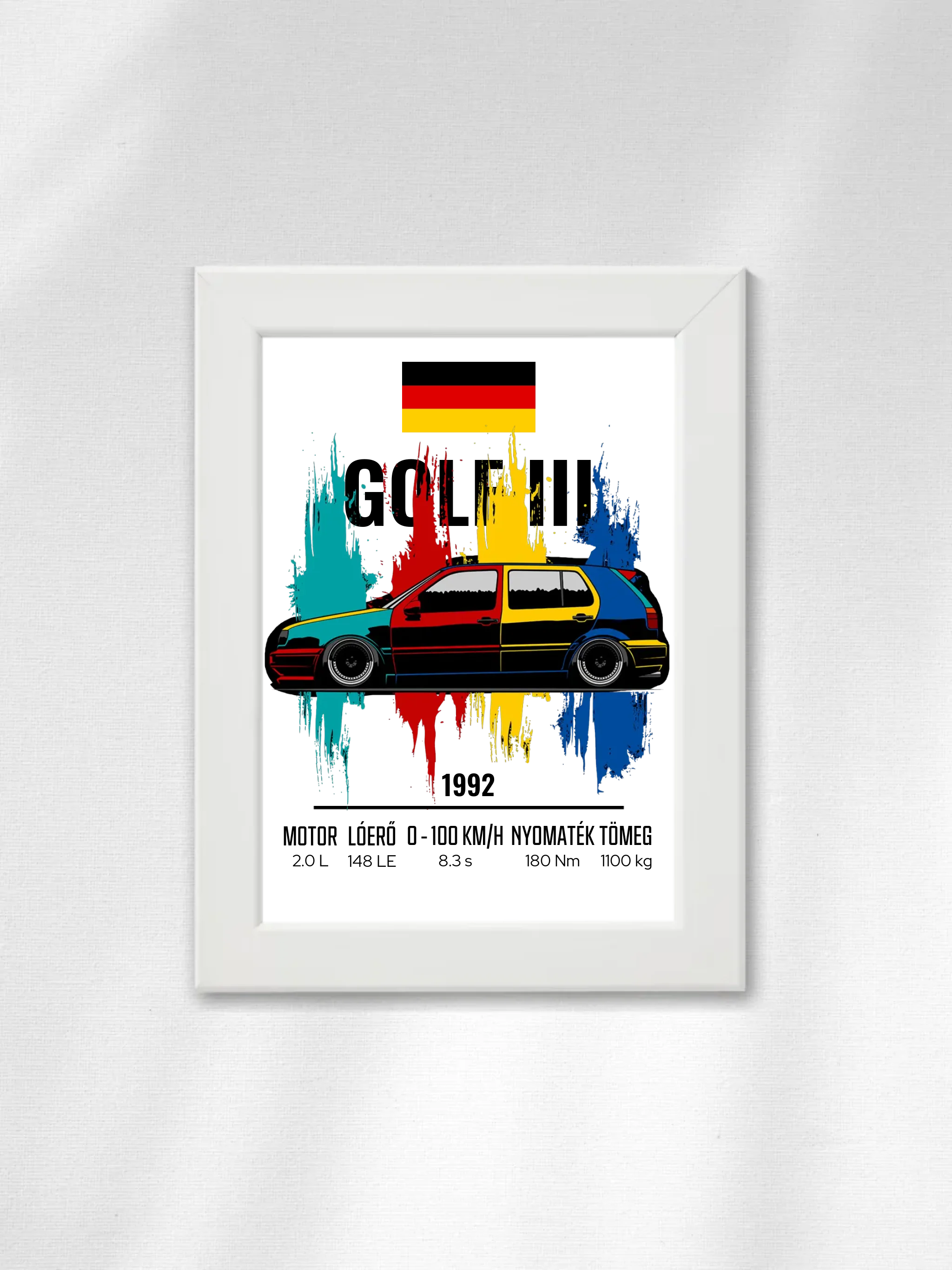 Autó illusztráció - Golf III 69. - Falikép