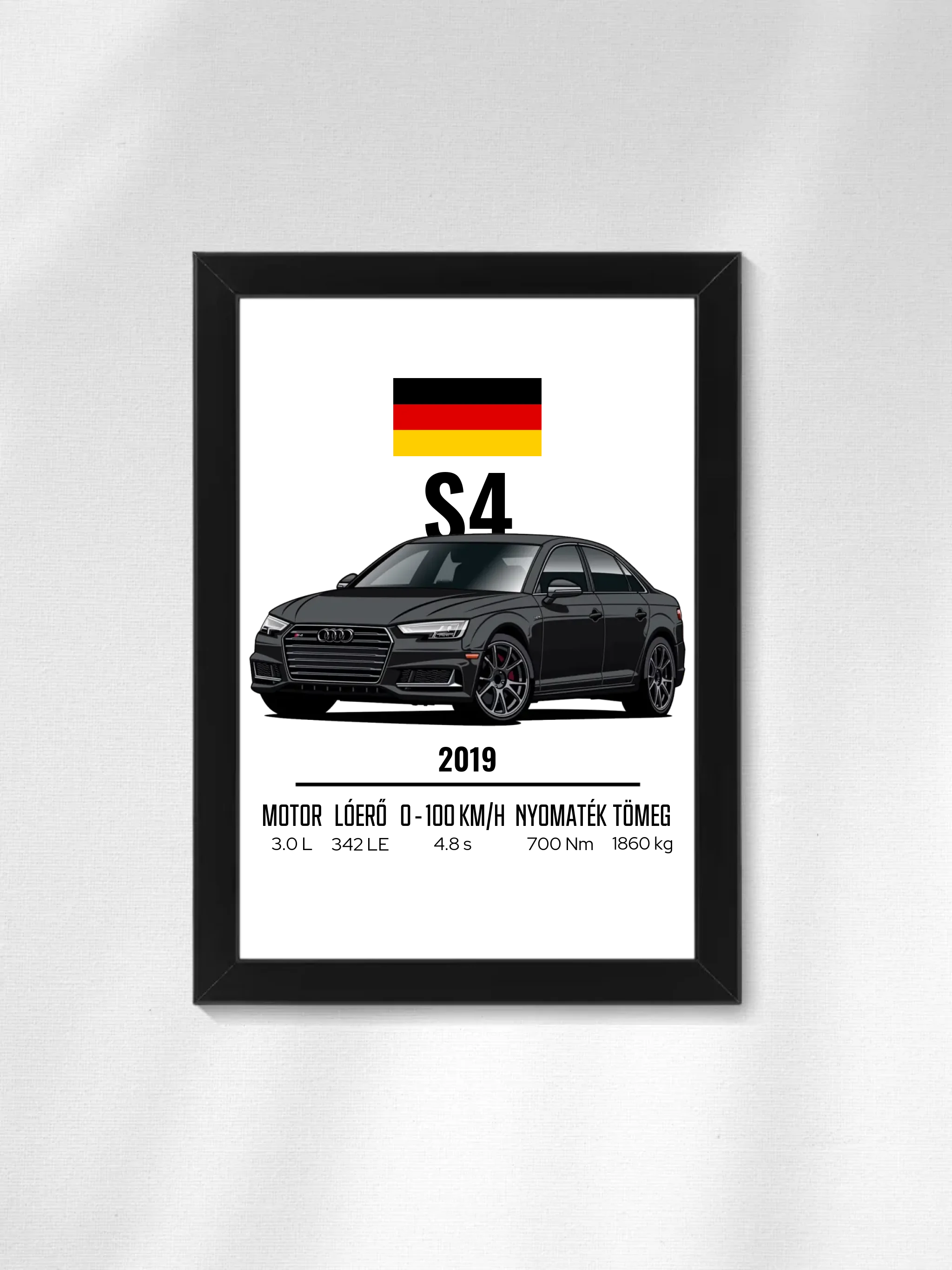 Autó illusztráció - S4 28. - Falikép