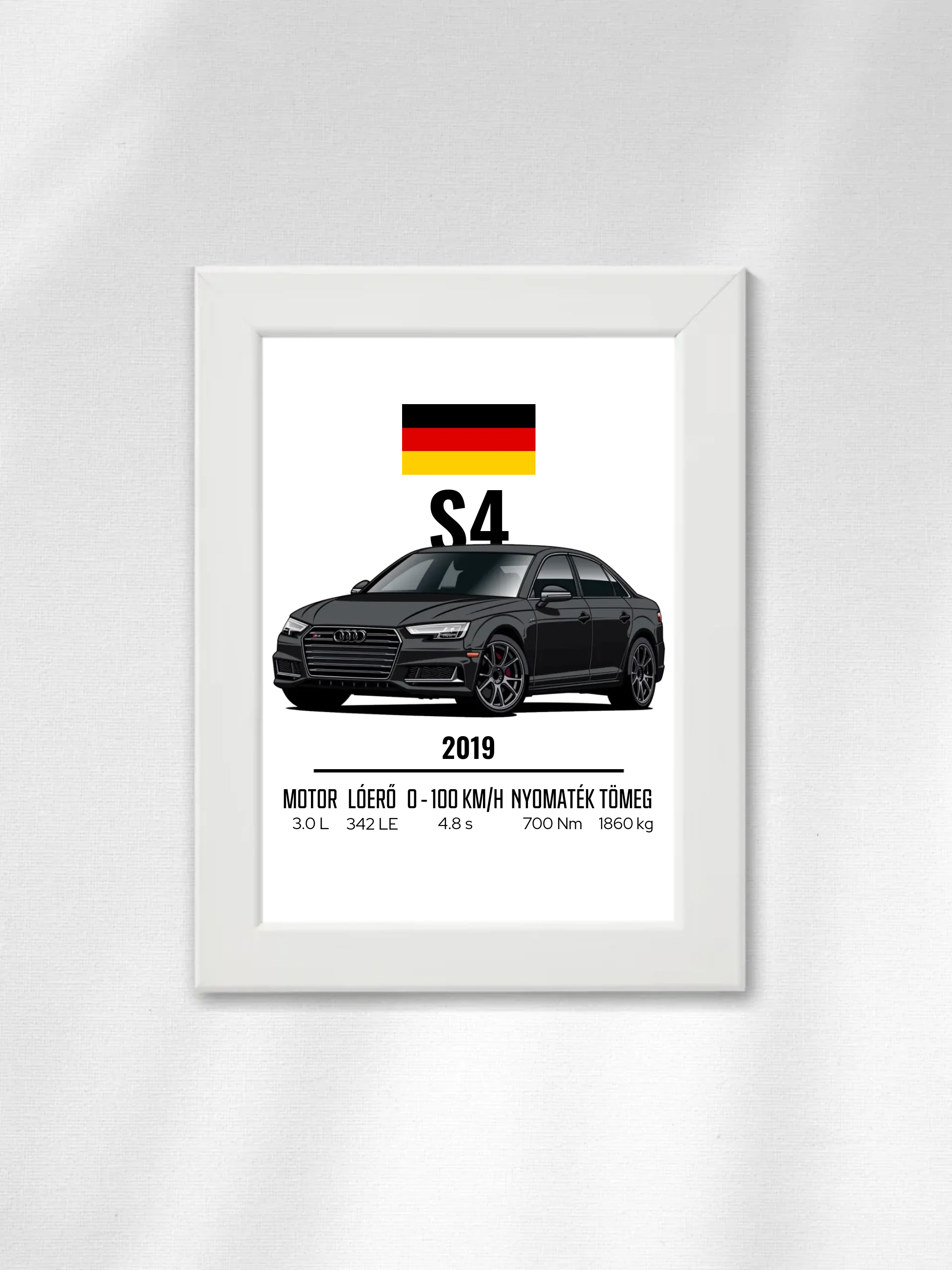 Autó illusztráció - S4 28. - Falikép