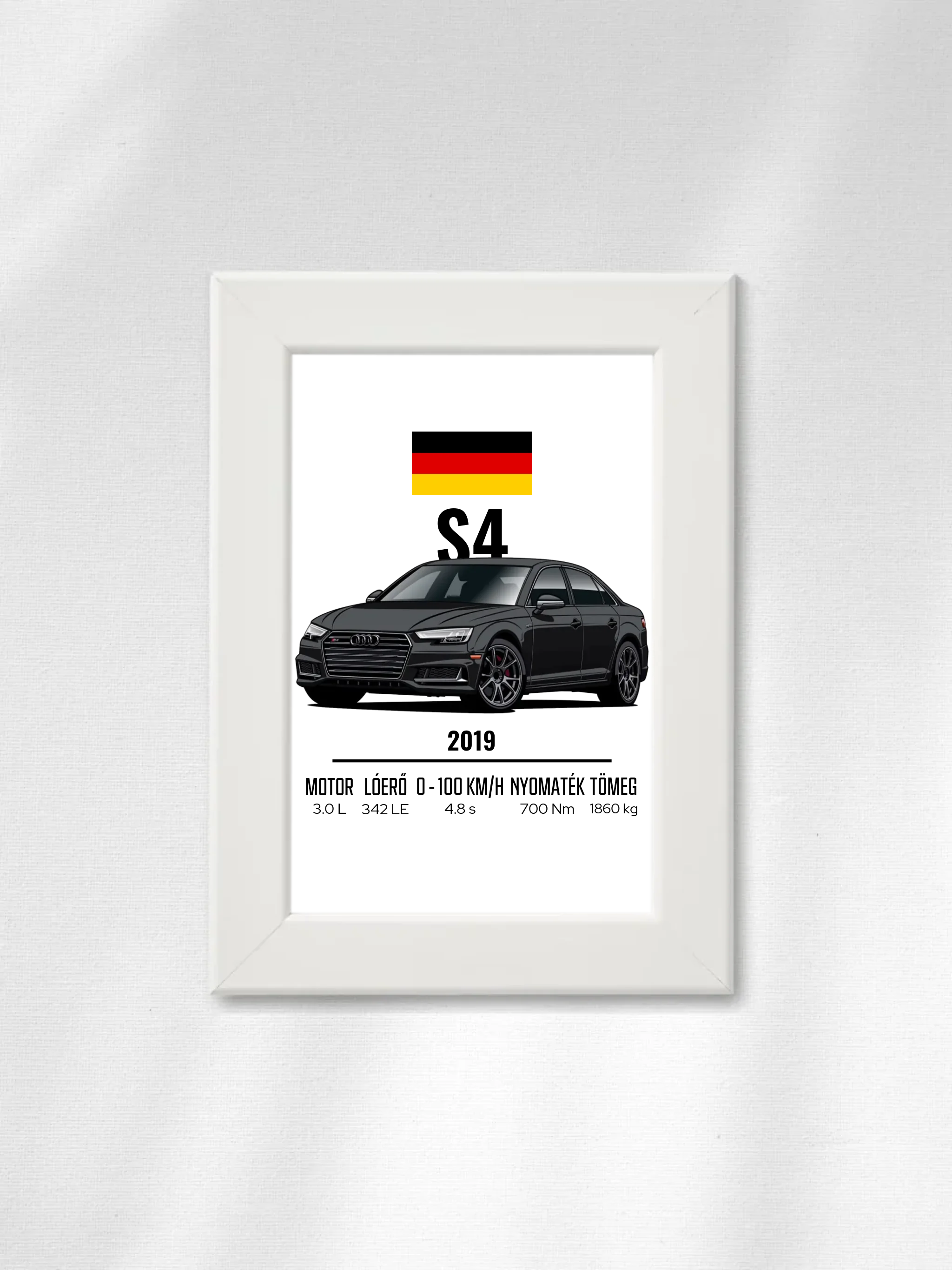 Autó illusztráció - S4 28. - Falikép