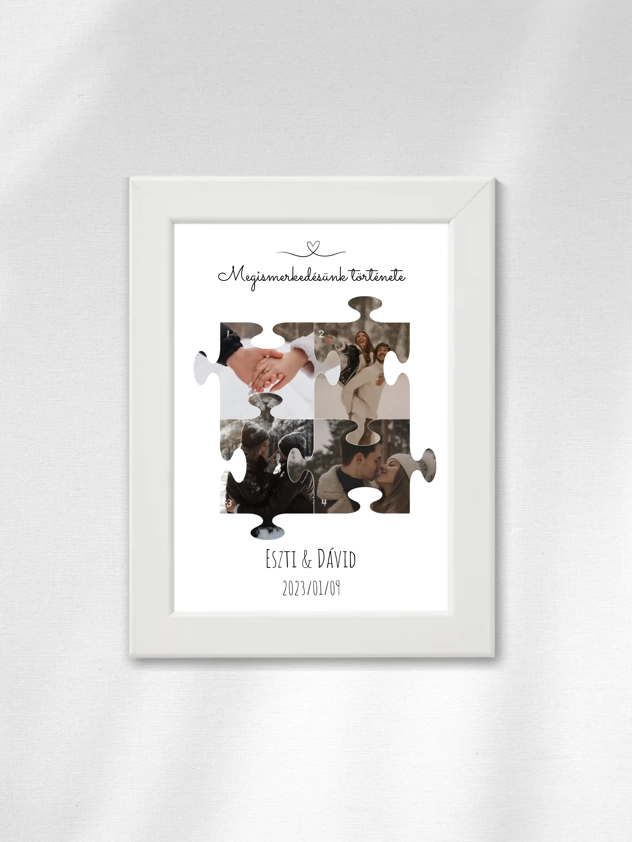 Megismerkedésünk története puzzle 1. - 4 fénykép - Saját fényképes falikép