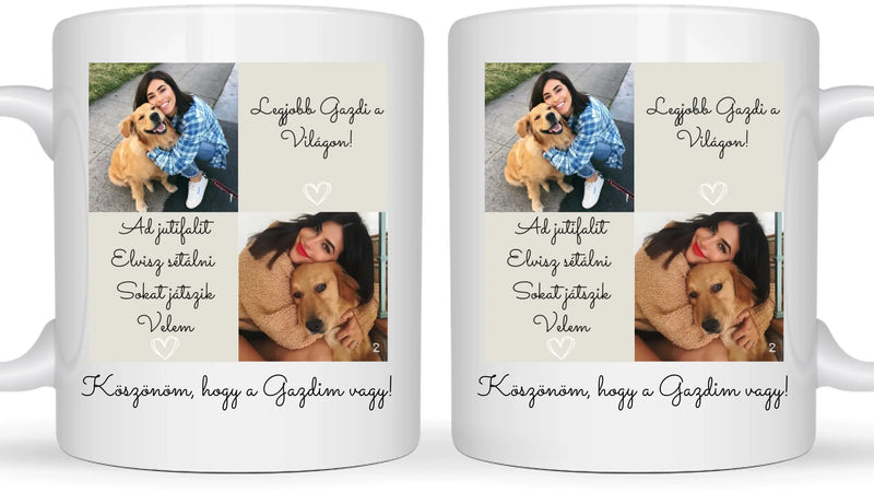 Kutya gazdi 1. - 2 fénykép - Saját fényképes bögre