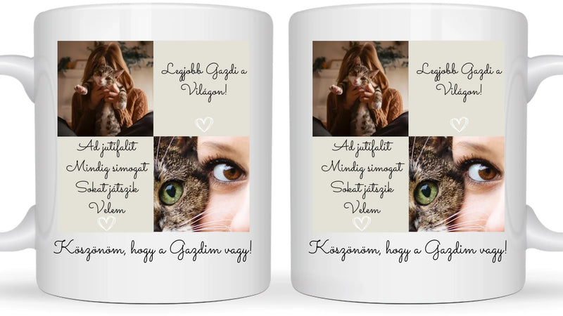 Cica gazdi 1. - 2 fénykép - Saját fényképes bögre