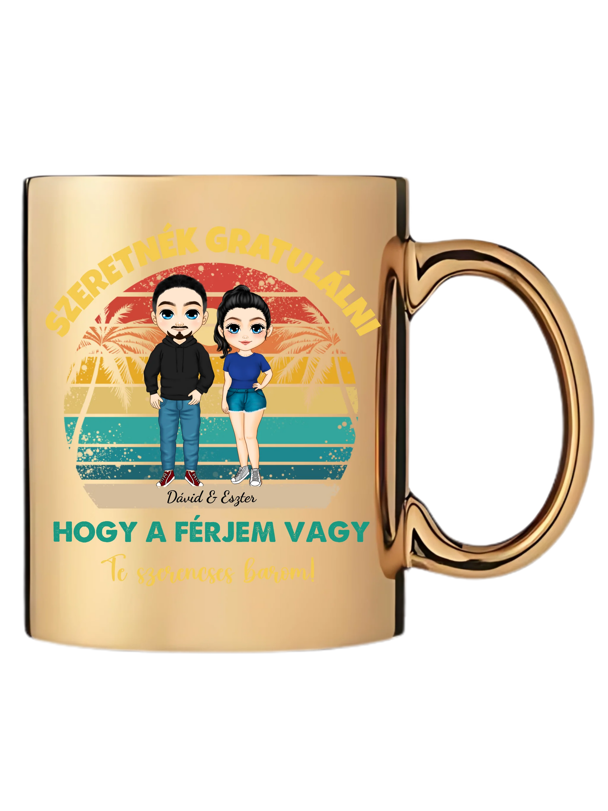 Arany metál bögre jobb oldal