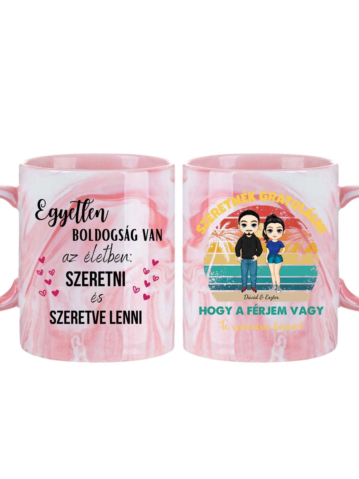 Szeretnék gratulálni, hogy a férjem vagy Te szerencsés barom! - Egyedi személyre szabott bögre