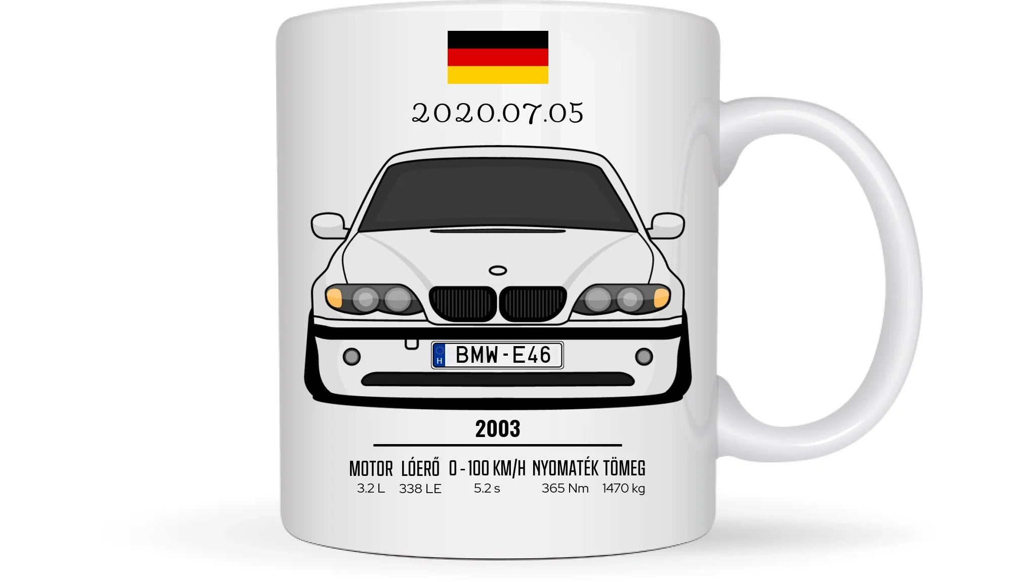 E46 - Egyedi személyre szabható autós bögre