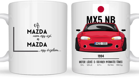 MX5 Miata NB - Egyedi személyre szabható bögre