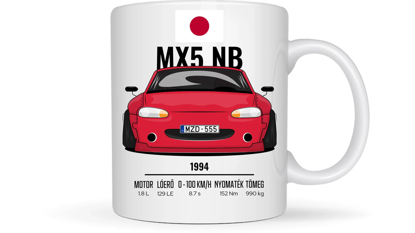 MX5 Miata NB - Egyedi személyre szabható bögre