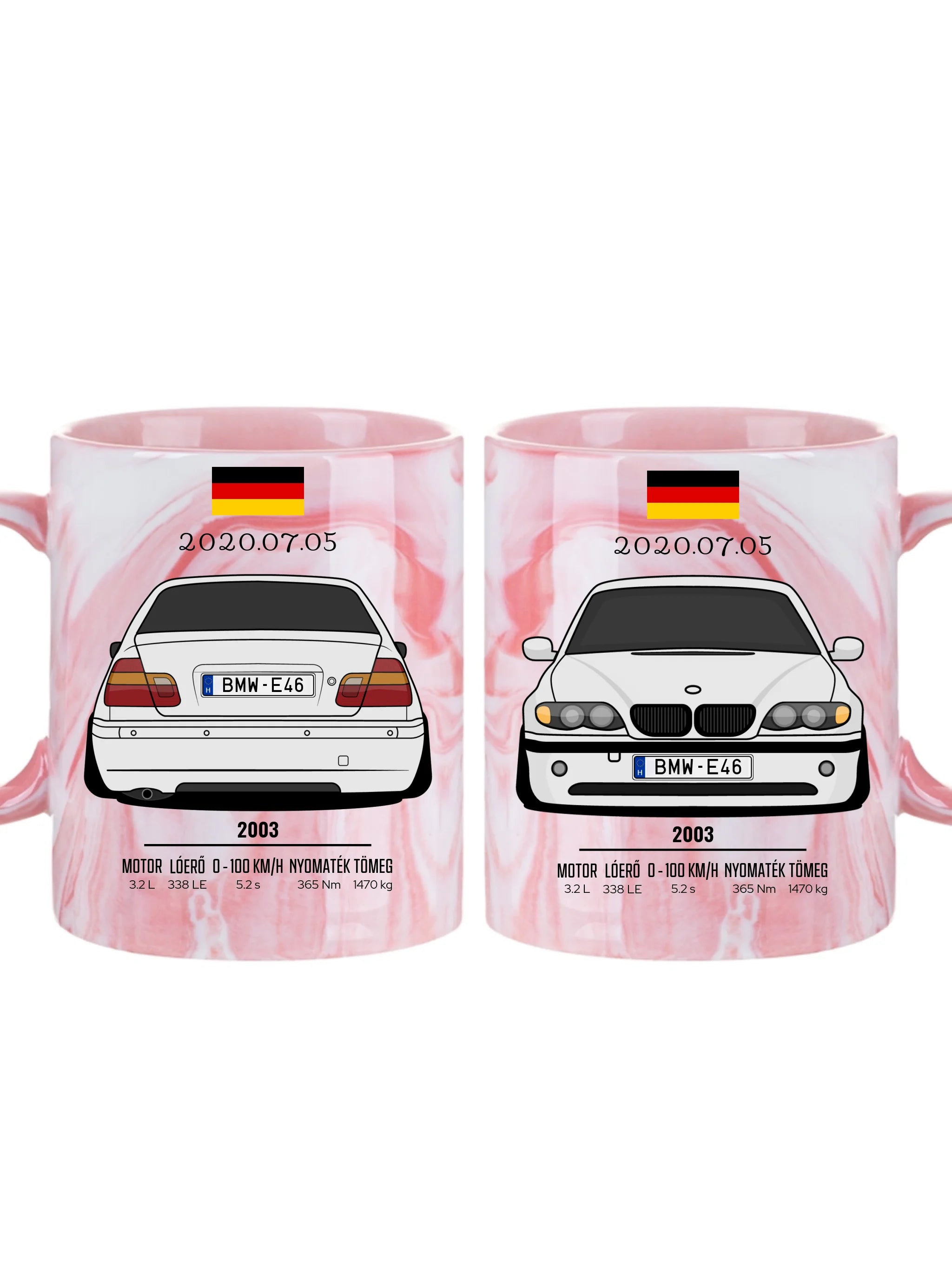 E46 - Egyedi személyre szabható autós bögre