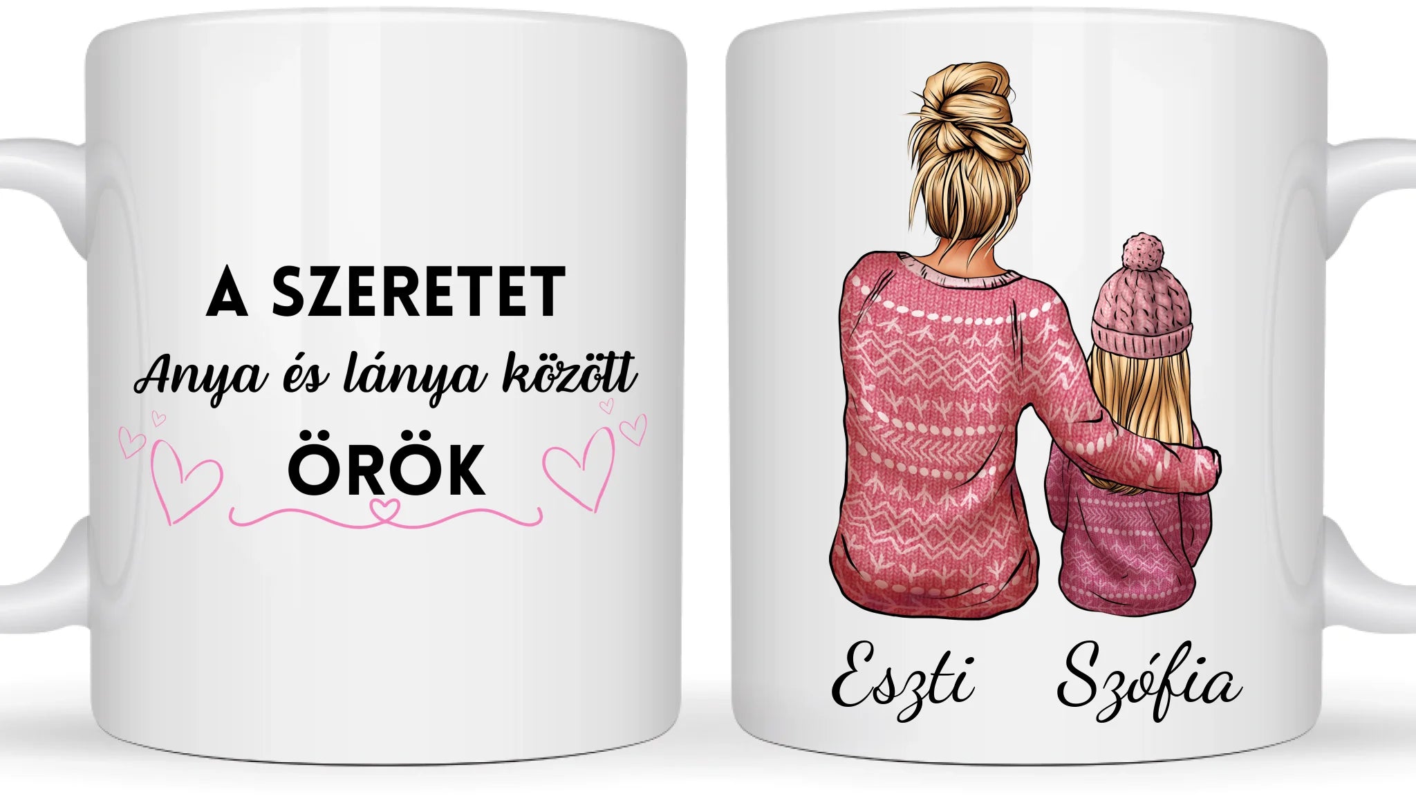 Karácsony Anya, lánya - Egyedi személyre szabható bögre