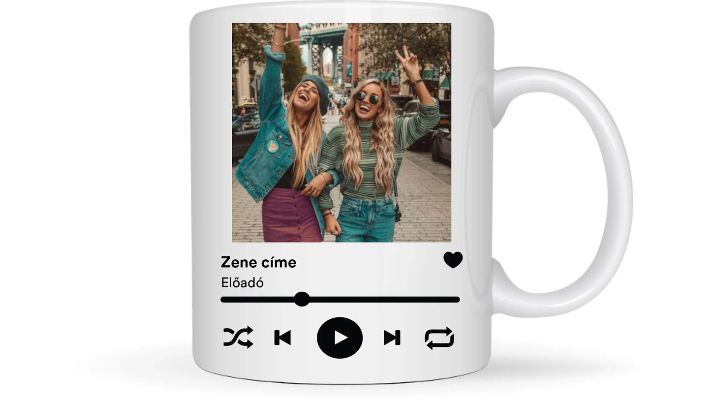 Spotify zeneszámos bögre - Egyedi személyre szabható bögre