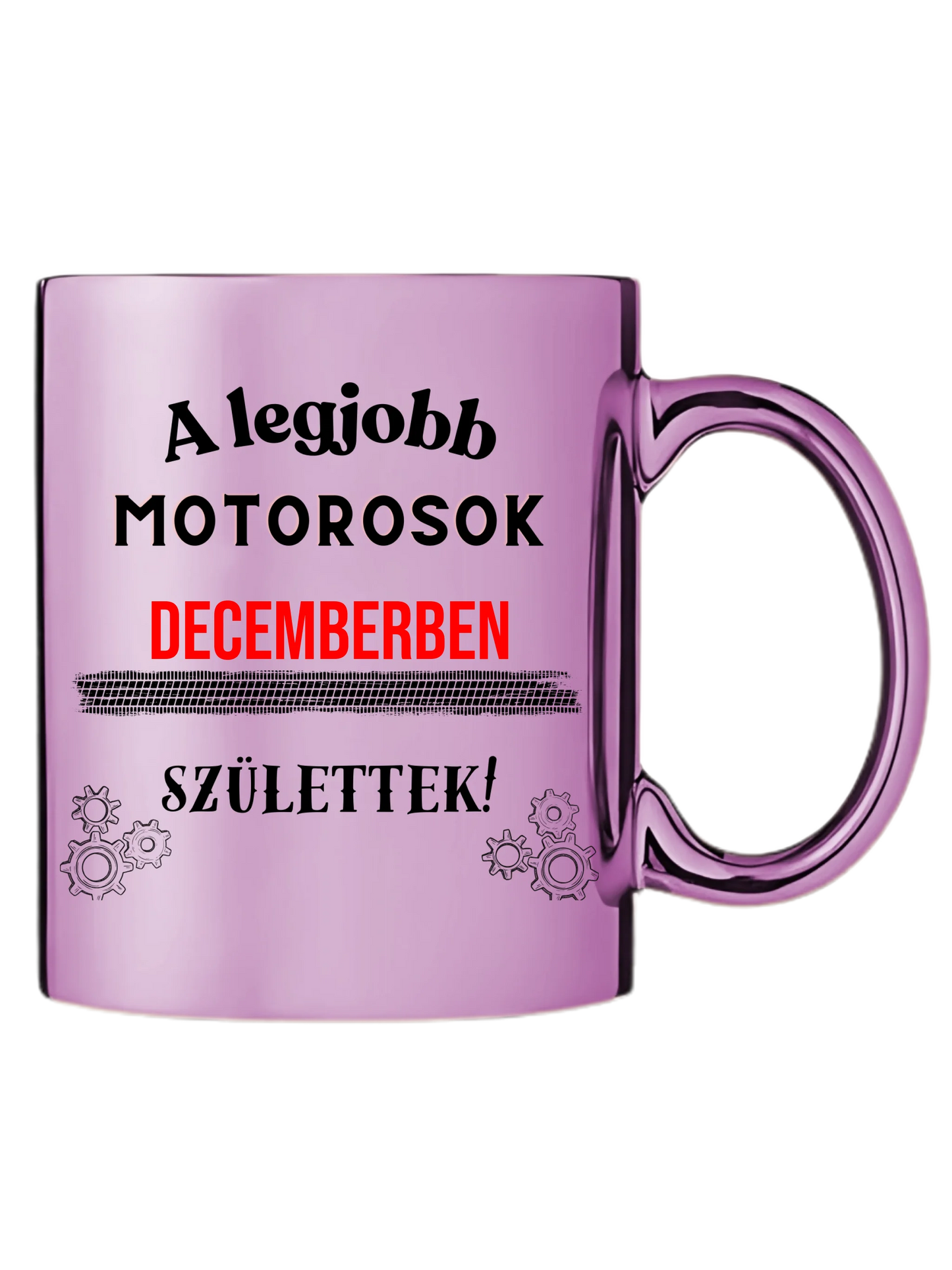 Rózsaszín metál bögre jobb oldal