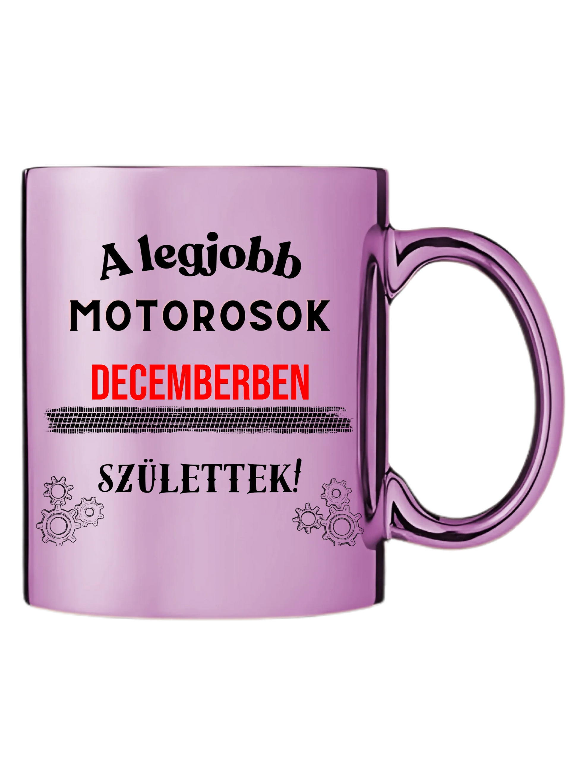 Rózsaszín metál bögre jobb oldal