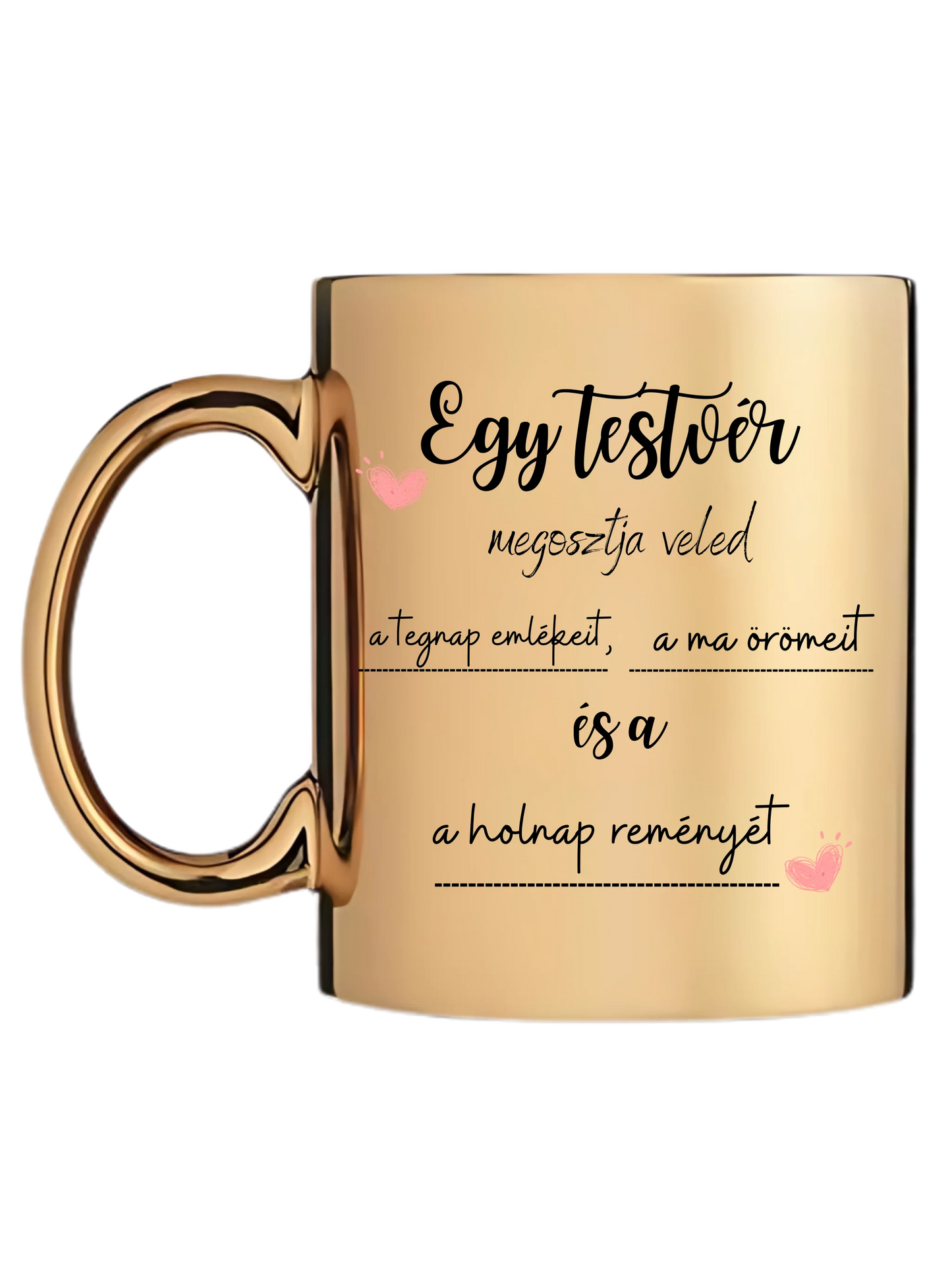 Arany metál bögre bal oldal