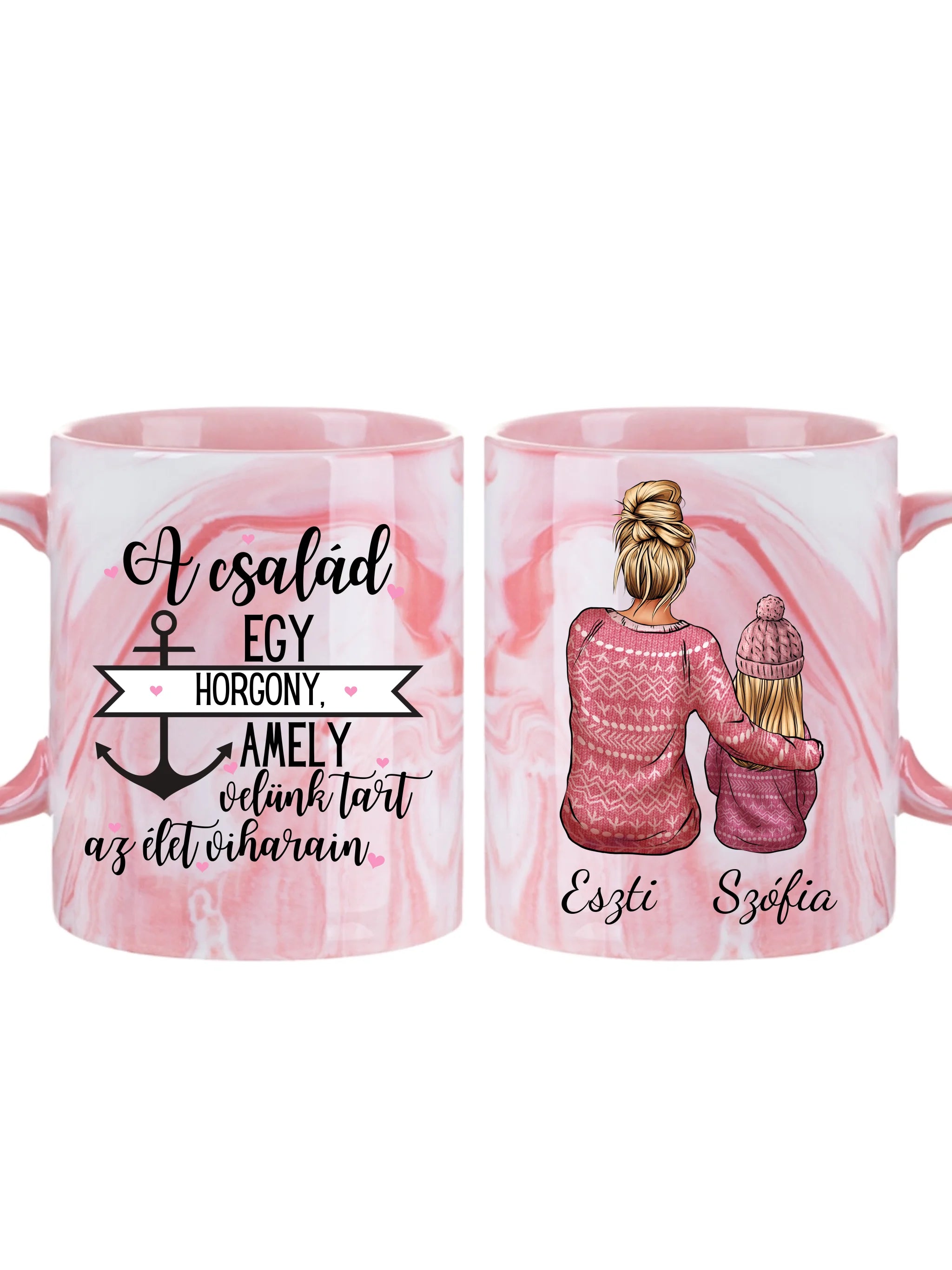Karácsony Anya, lánya - Egyedi személyre szabható bögre