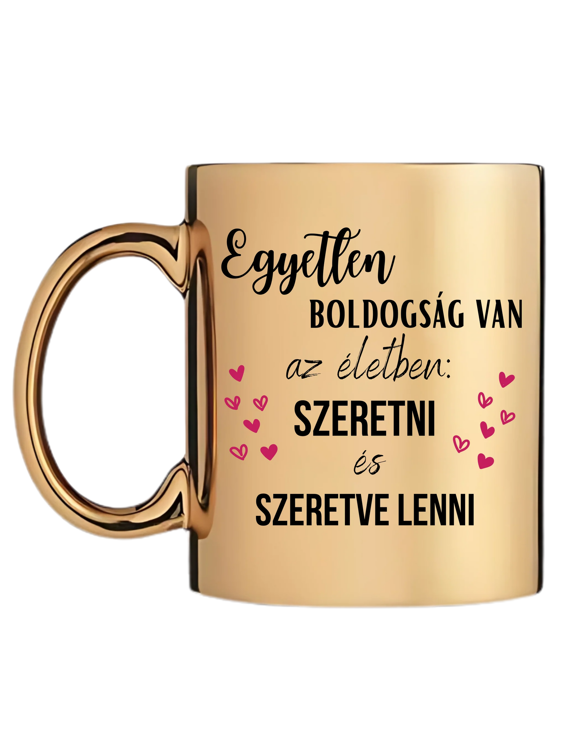 Arany metál bögre bal oldal