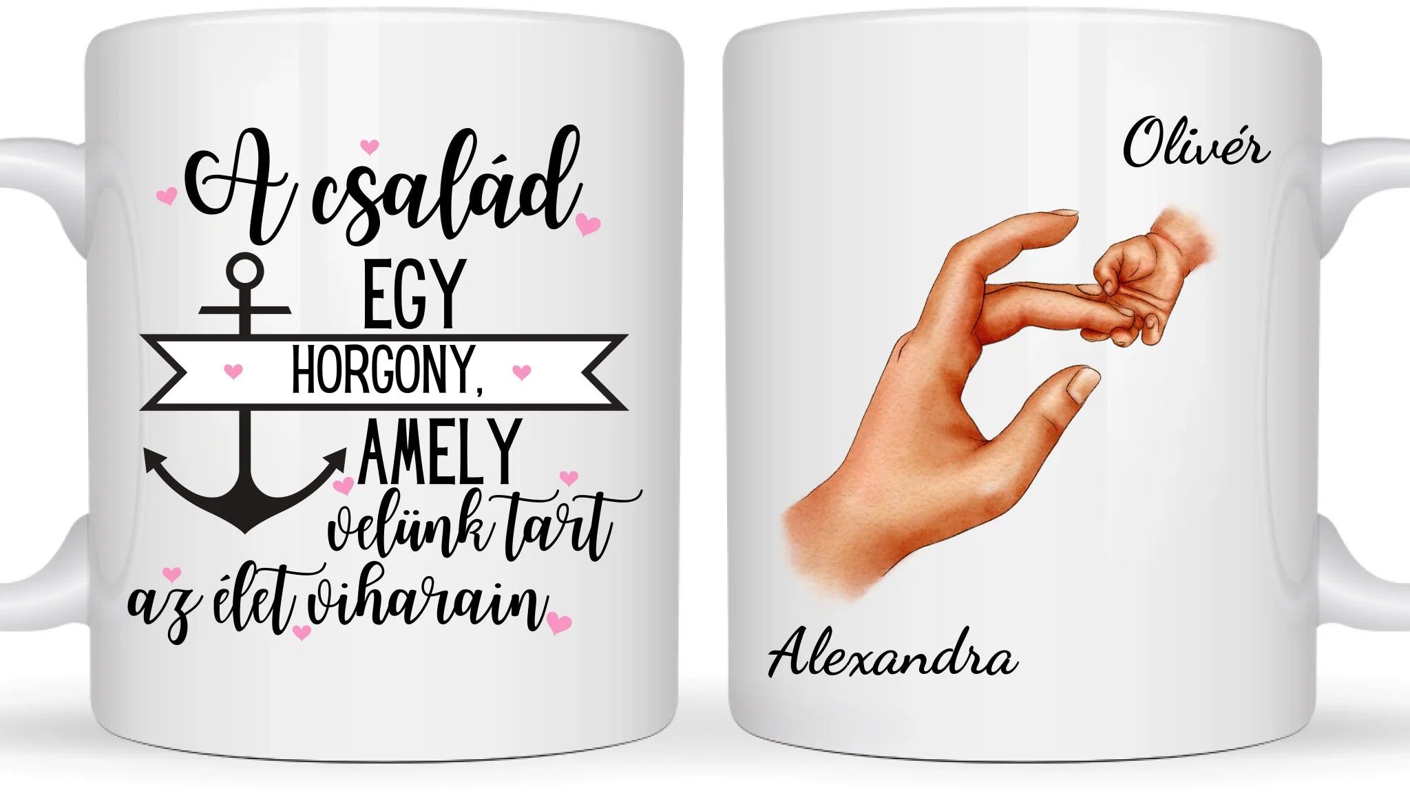 Szülő és a baba kezek - Egyedi személyre szabható bögre