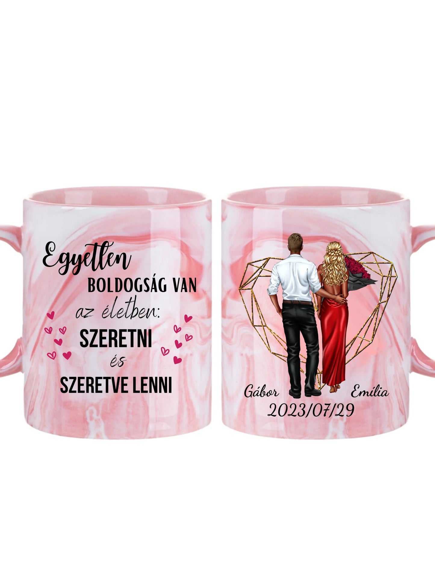 Romantikus elegáns pár - Egyedi személyre szabható bögre