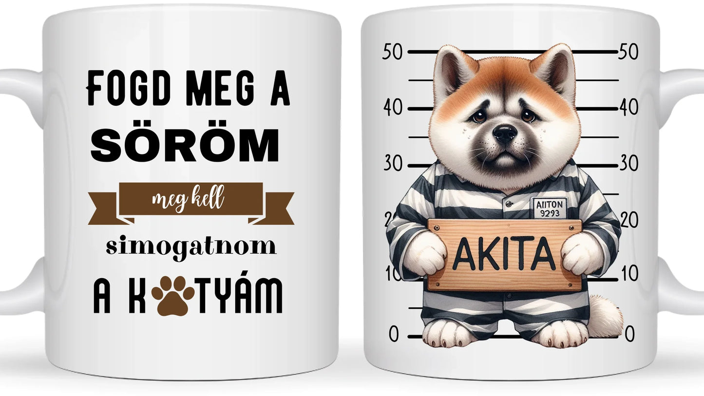 Letartóztatott kutyák ruhában - Egyedi személyre szabható bögre