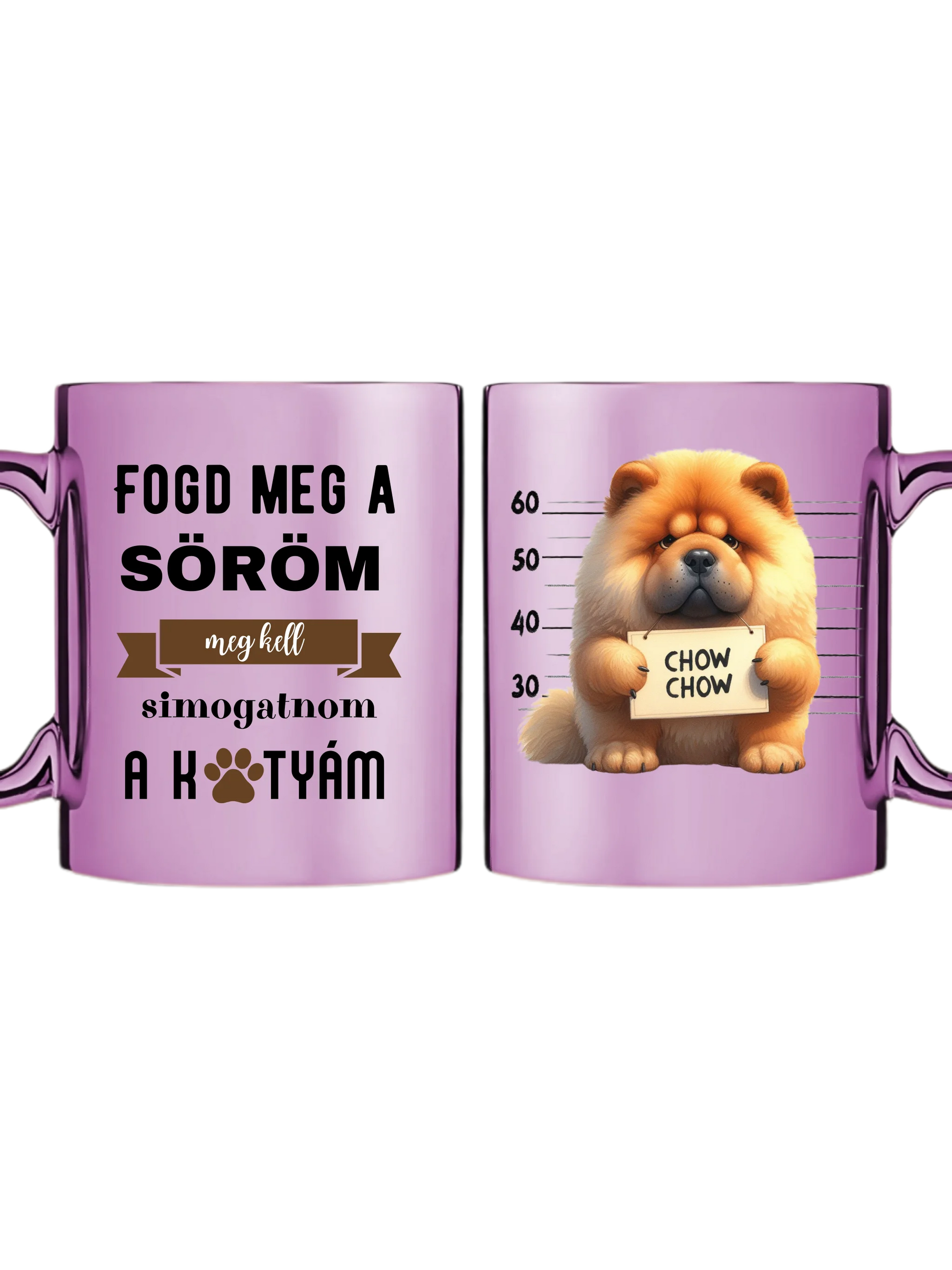 Rózsaszín metál bögre kettős