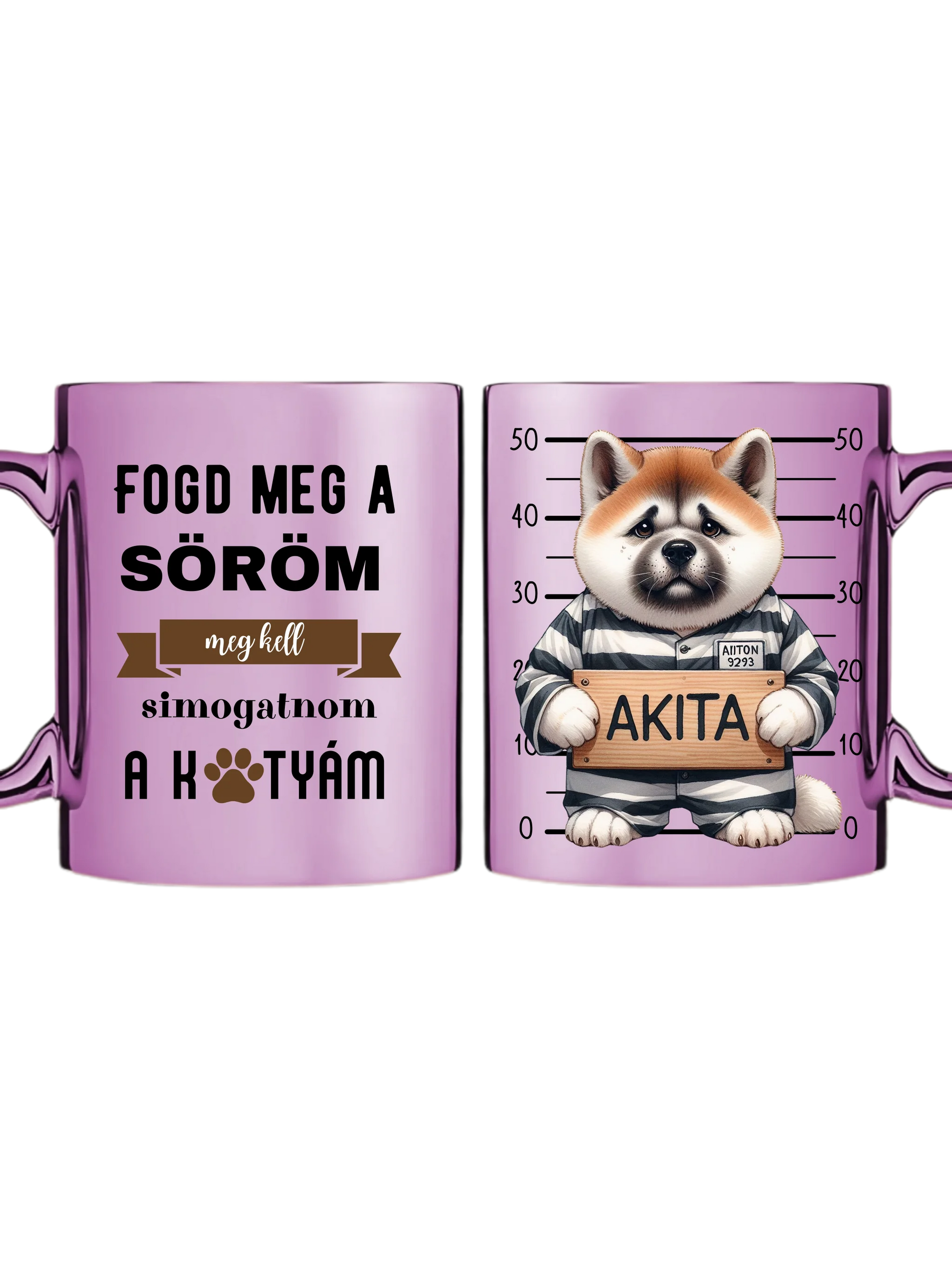 Rózsaszín metál bögre kettős