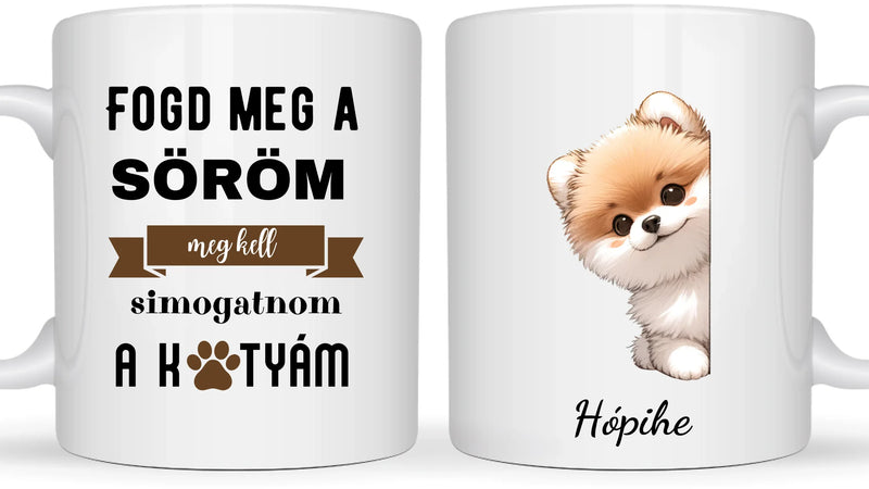 Kutya kukucskál a sarokban - Egyedi személyre szabható bögre