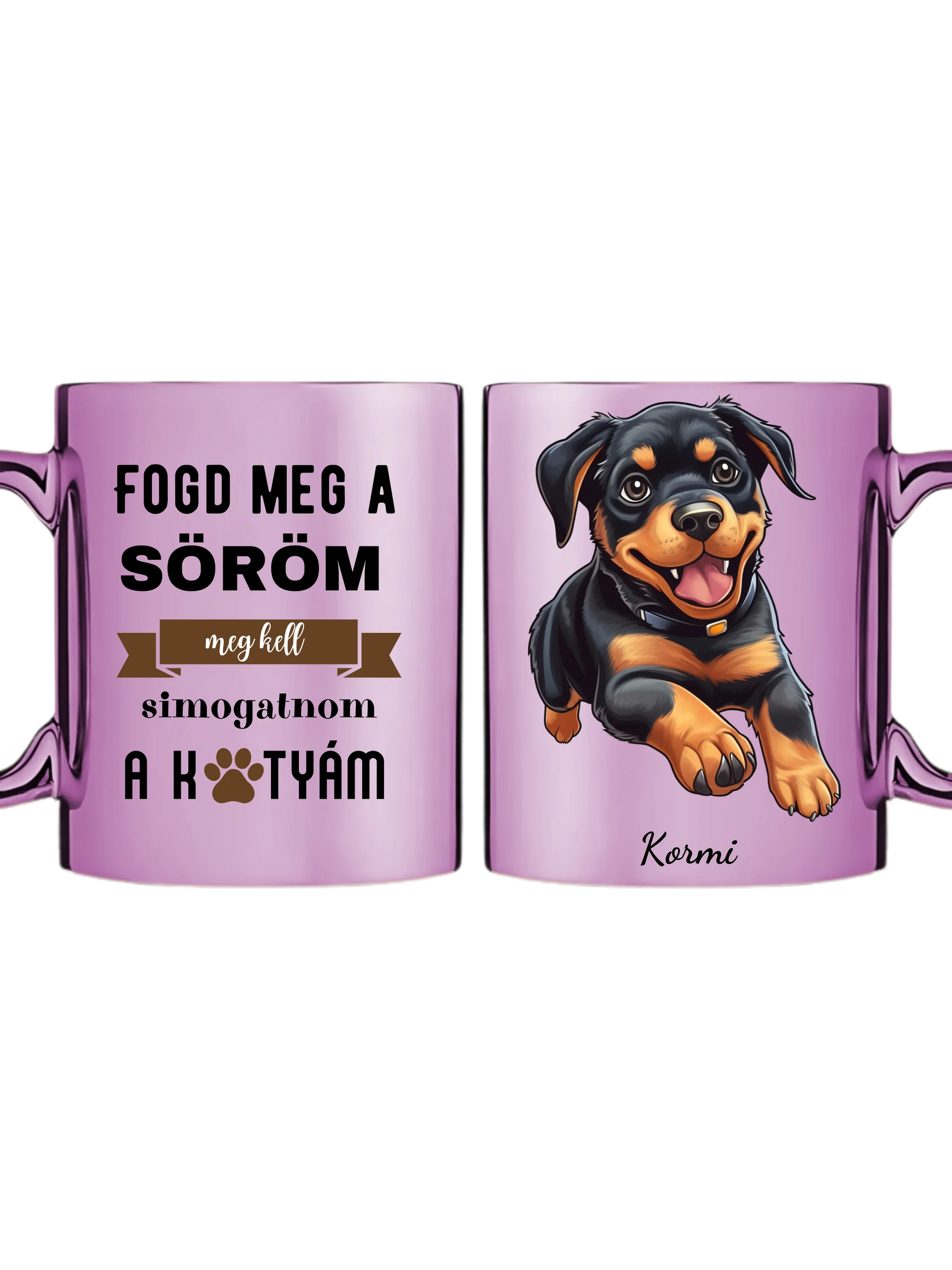 Rózsaszín metál bögre kettős