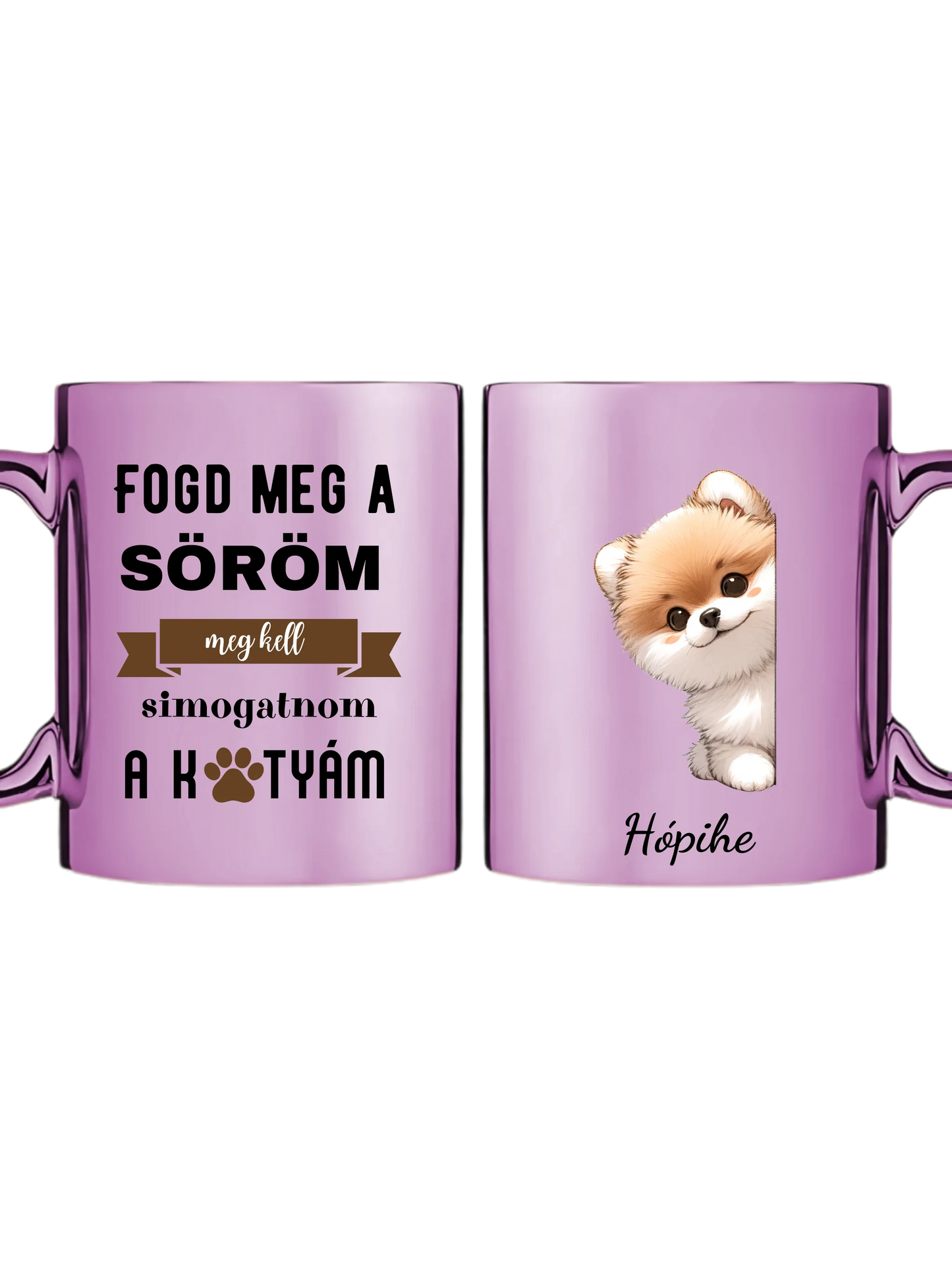 Rózsaszín metál bögre kettős