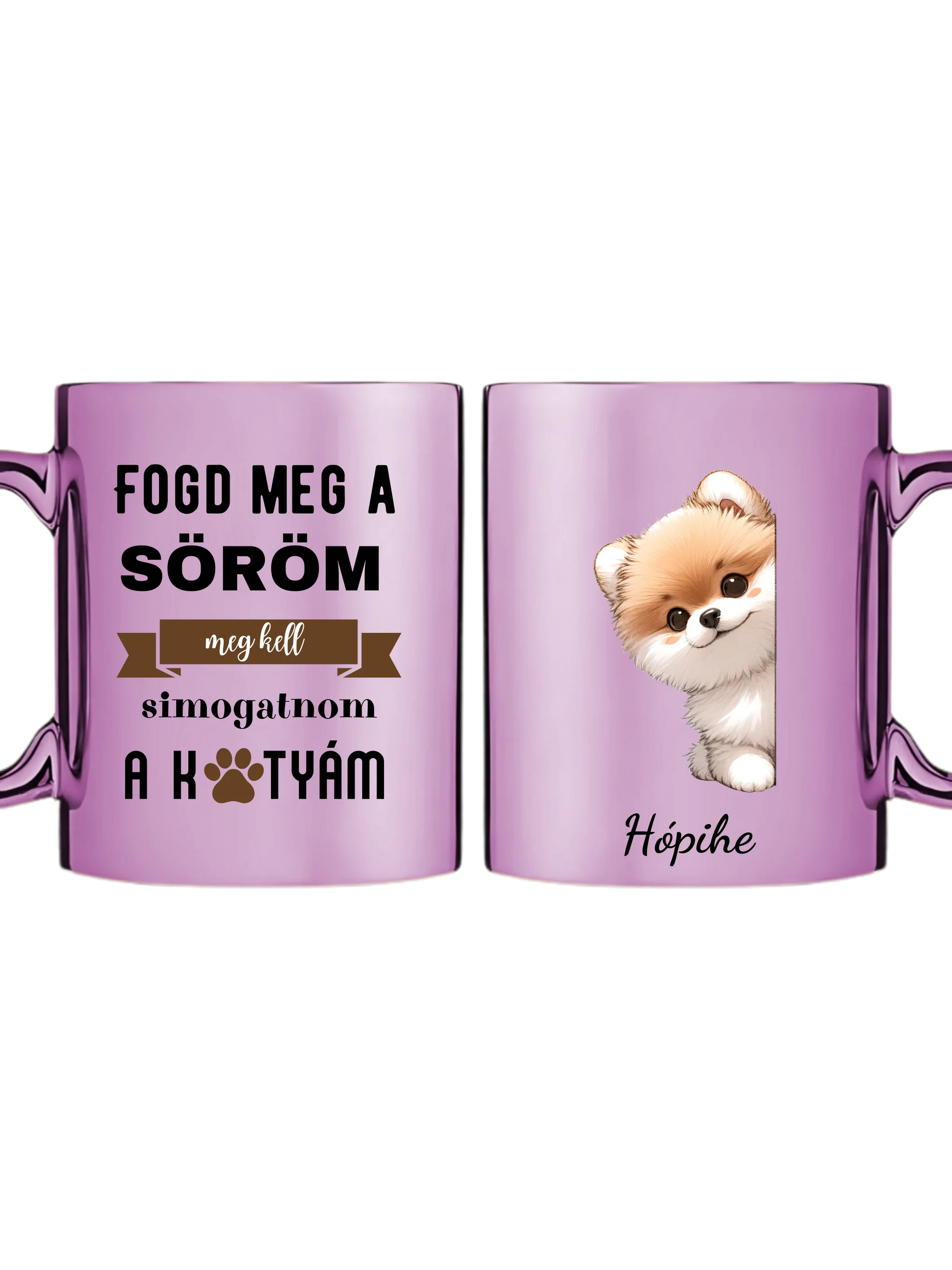 Rózsaszín metál bögre kettős