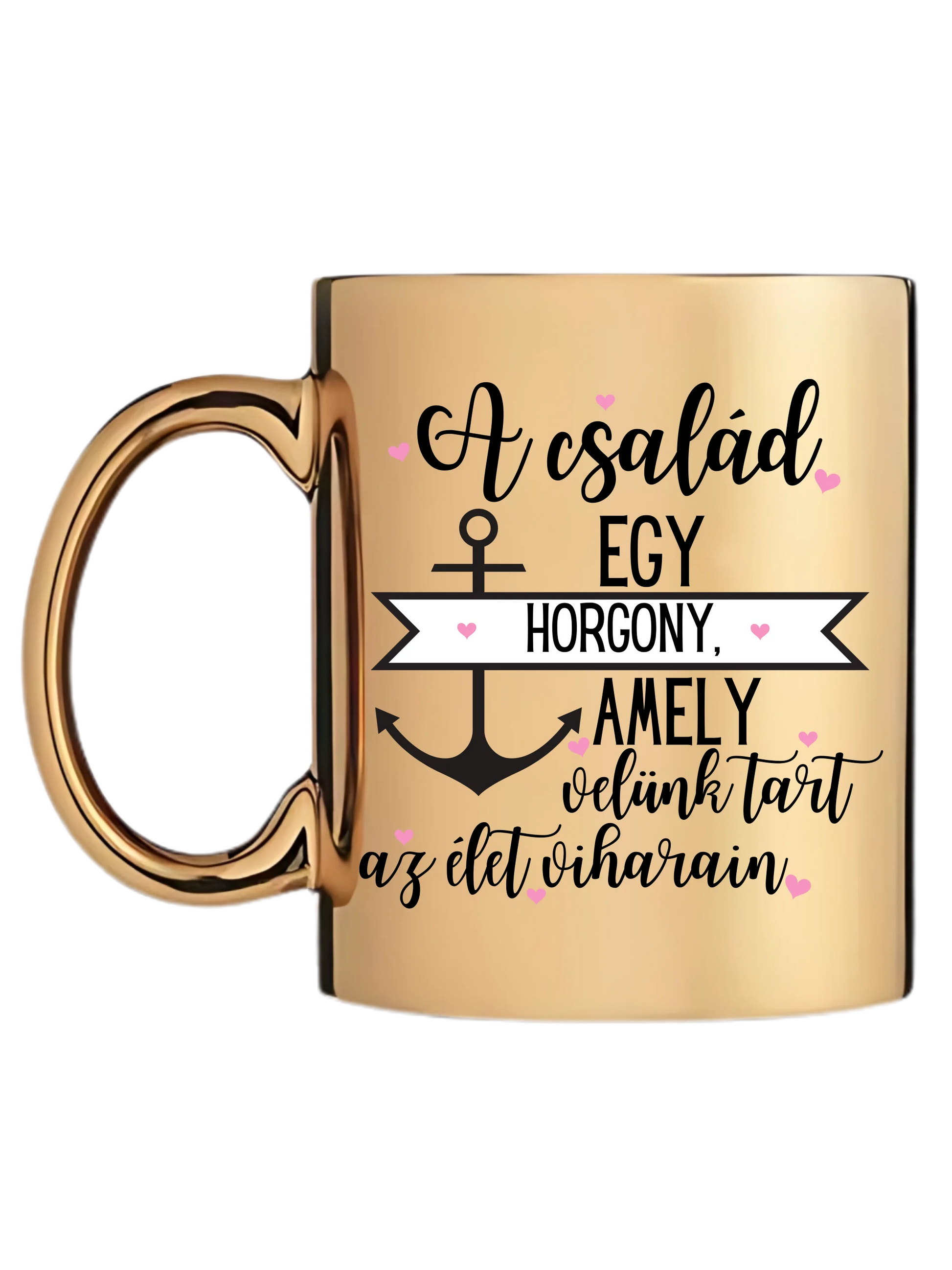Arany metál bögre bal oldal