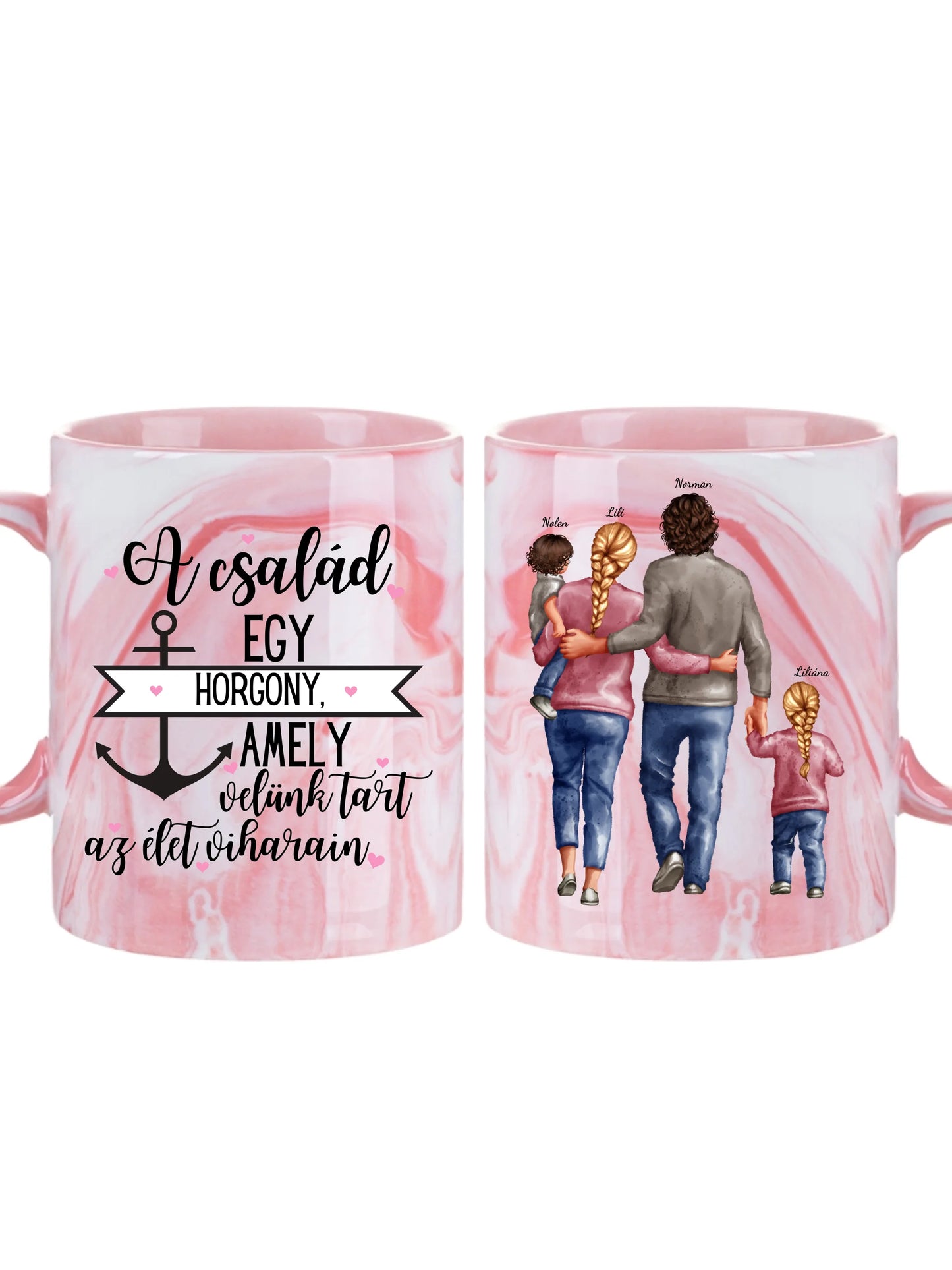 Egyedi bögre a családnak, akár 2 gyermekkel - Egyedi személyre szabható bögre