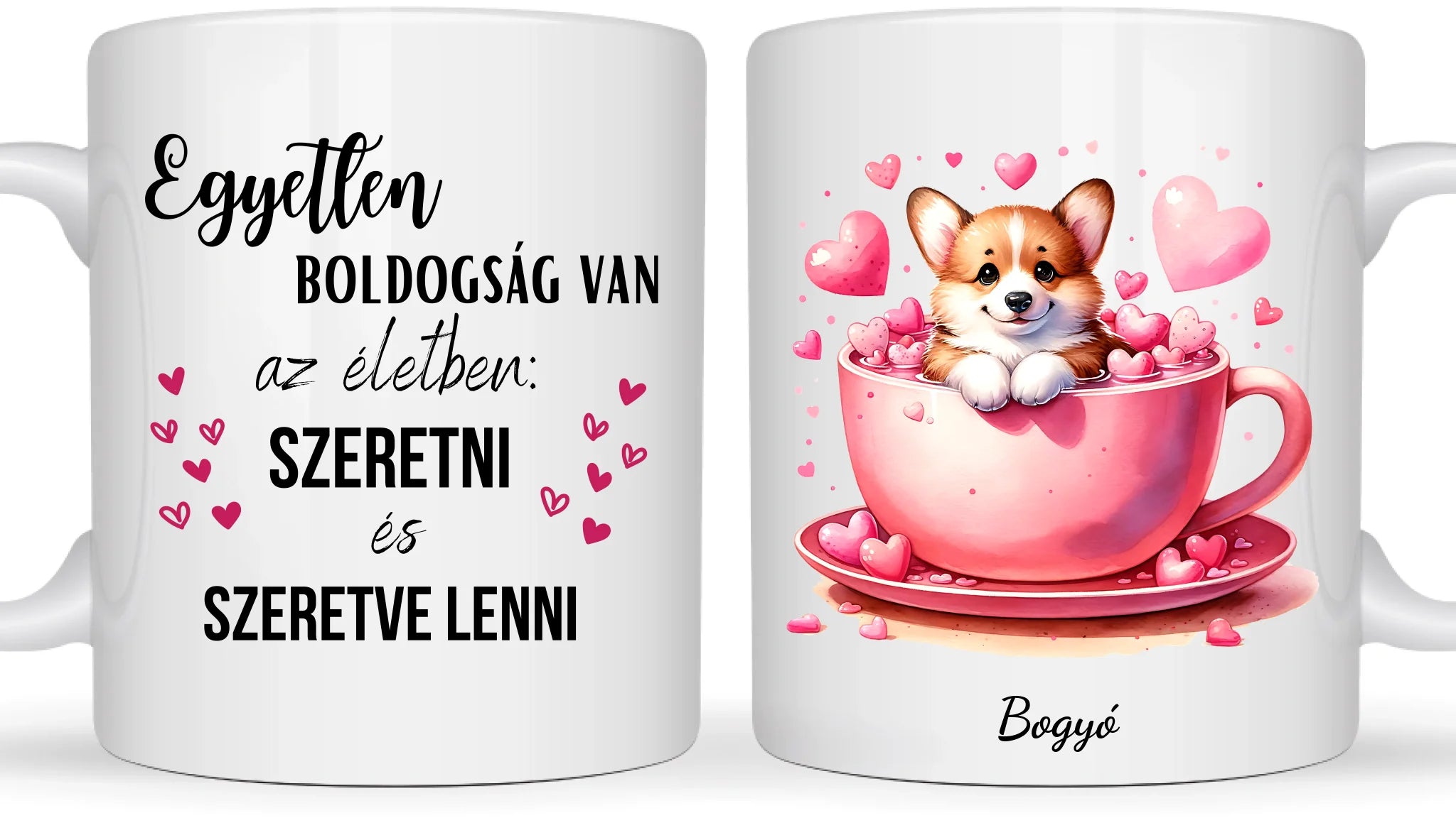 Cuki valentin napi kutyák kávéscsészében - Egyedi személyre szabható bögre