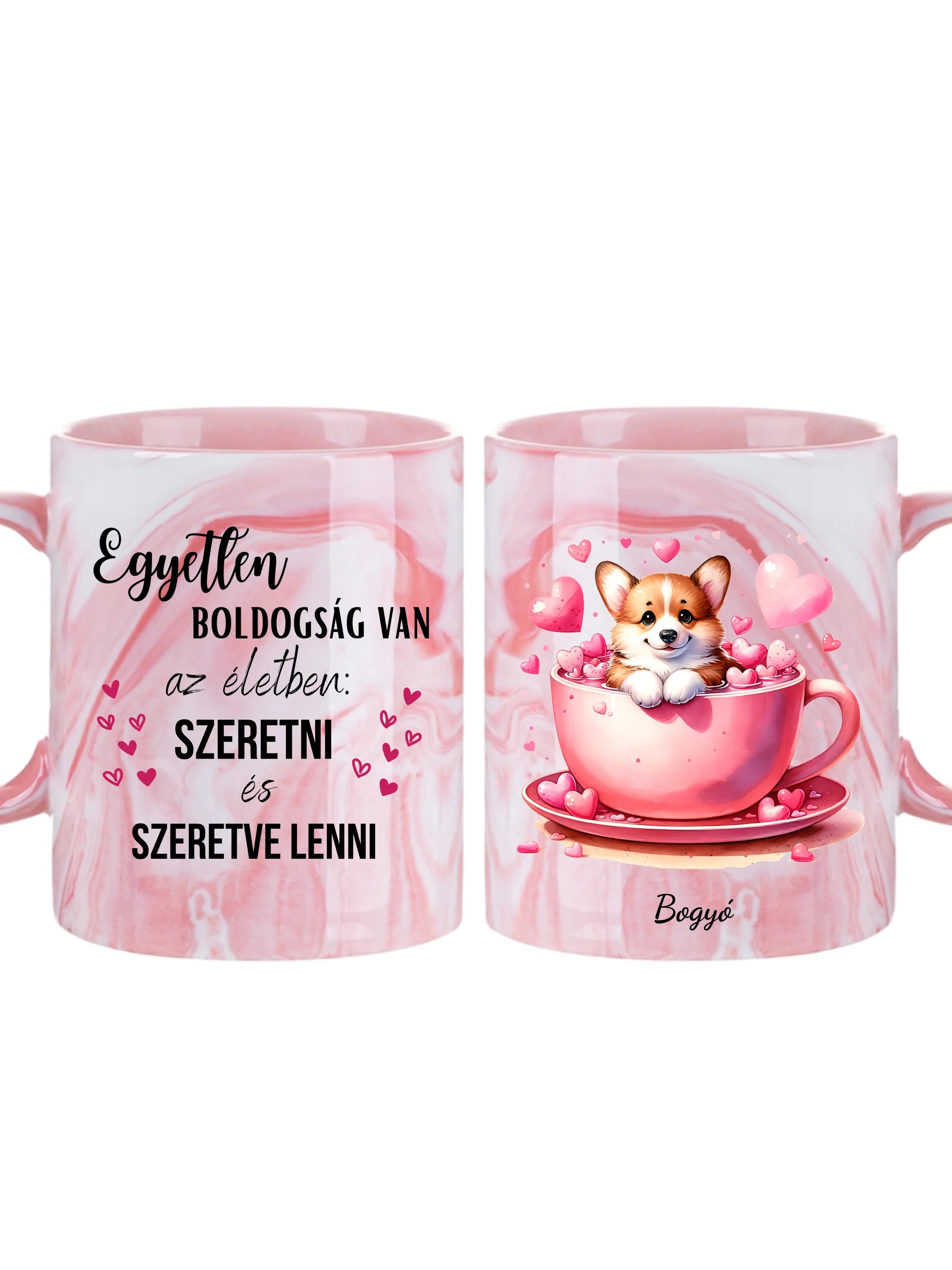 Cuki valentin napi kutyák kávéscsészében - Egyedi személyre szabható bögre