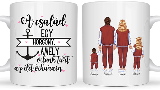 Család laza ruhában - Egyedi személyre szabható bögre