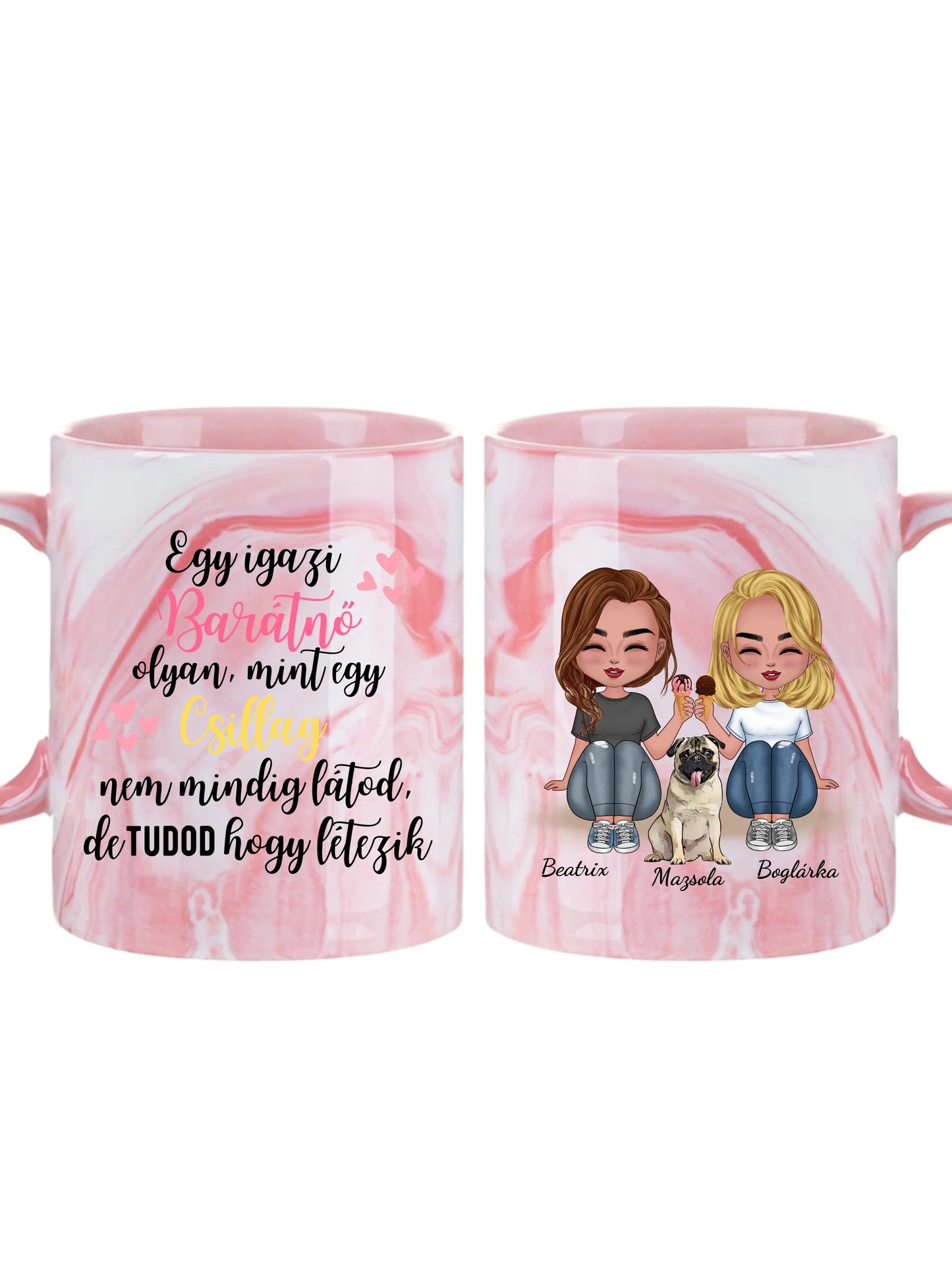 Legjobb Chibi barátnők és a kutyáik - Egyedi személyre szabható bögre