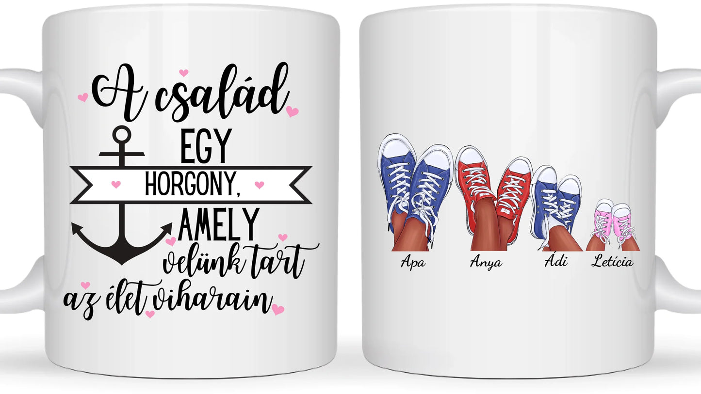 Családi lábak - Akár 4 cipővel is, egyedi személyre szabható bögre