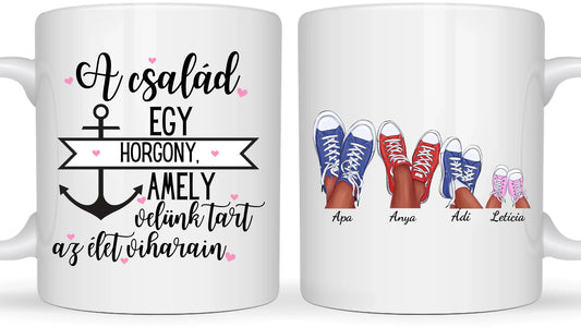 Családi lábak - Akár 4 cipővel is, egyedi személyre szabható bögre
