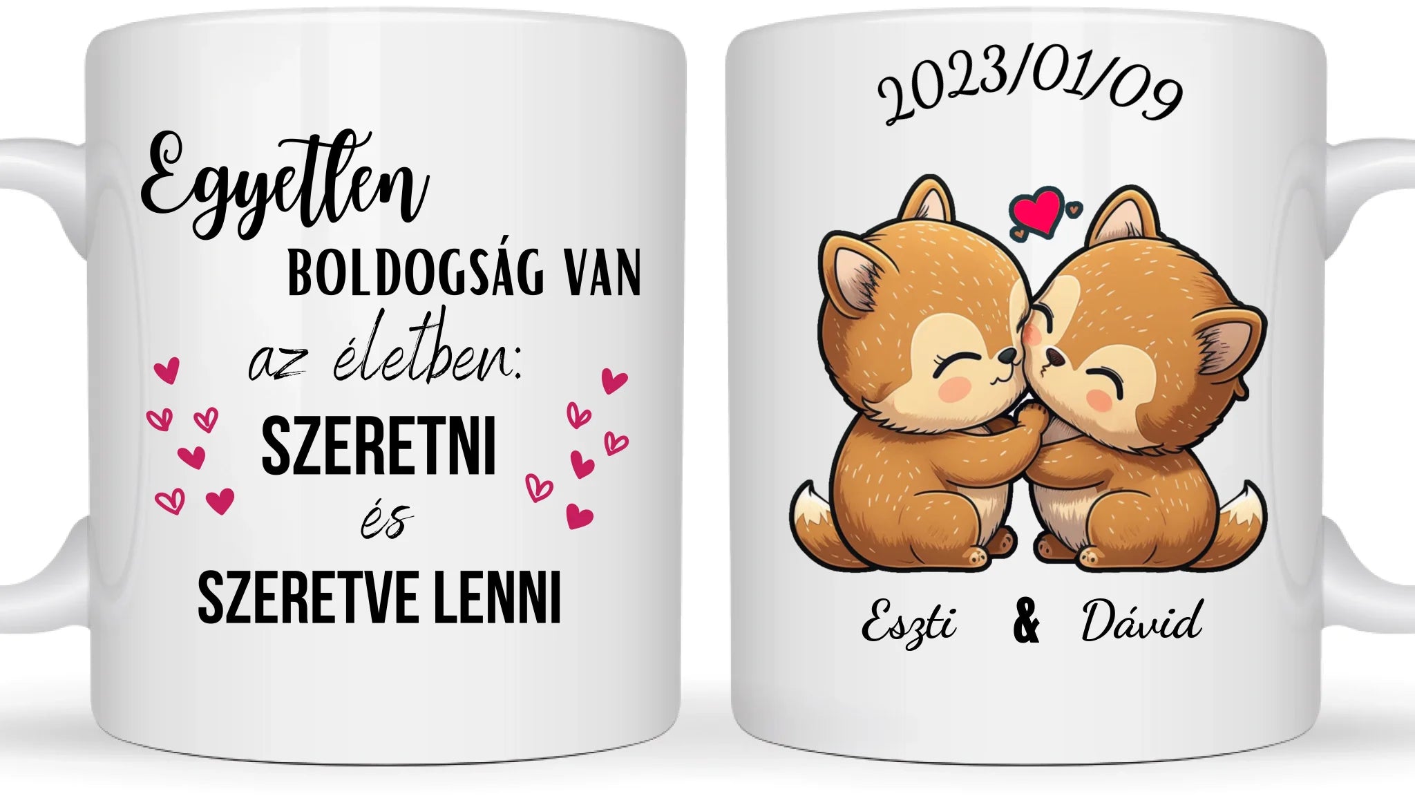 Róka pár - Egyedi személyre szabható bögre