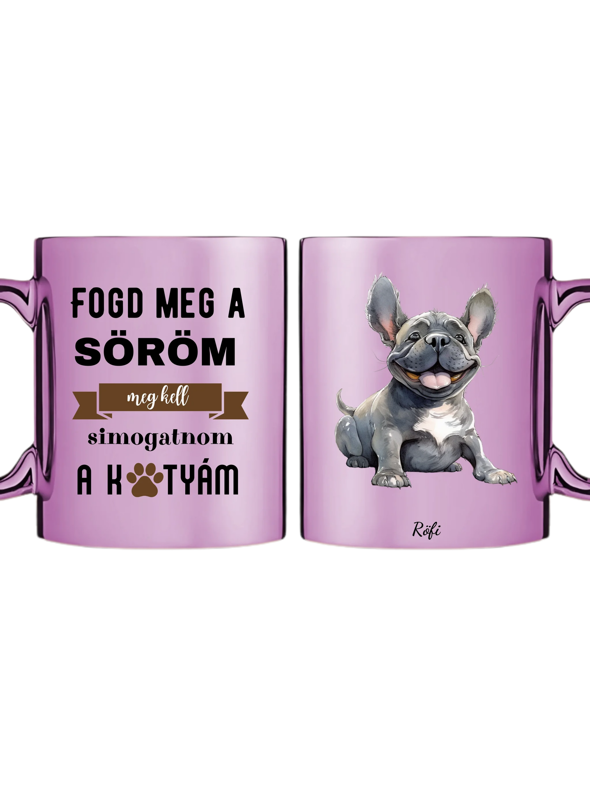 Rózsaszín metál bögre kettős
