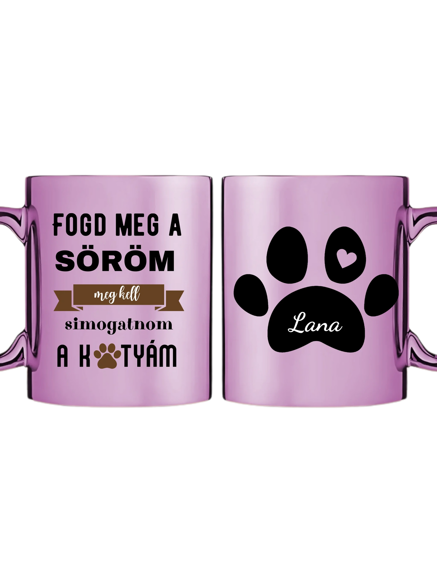 Rózsaszín metál bögre kettős