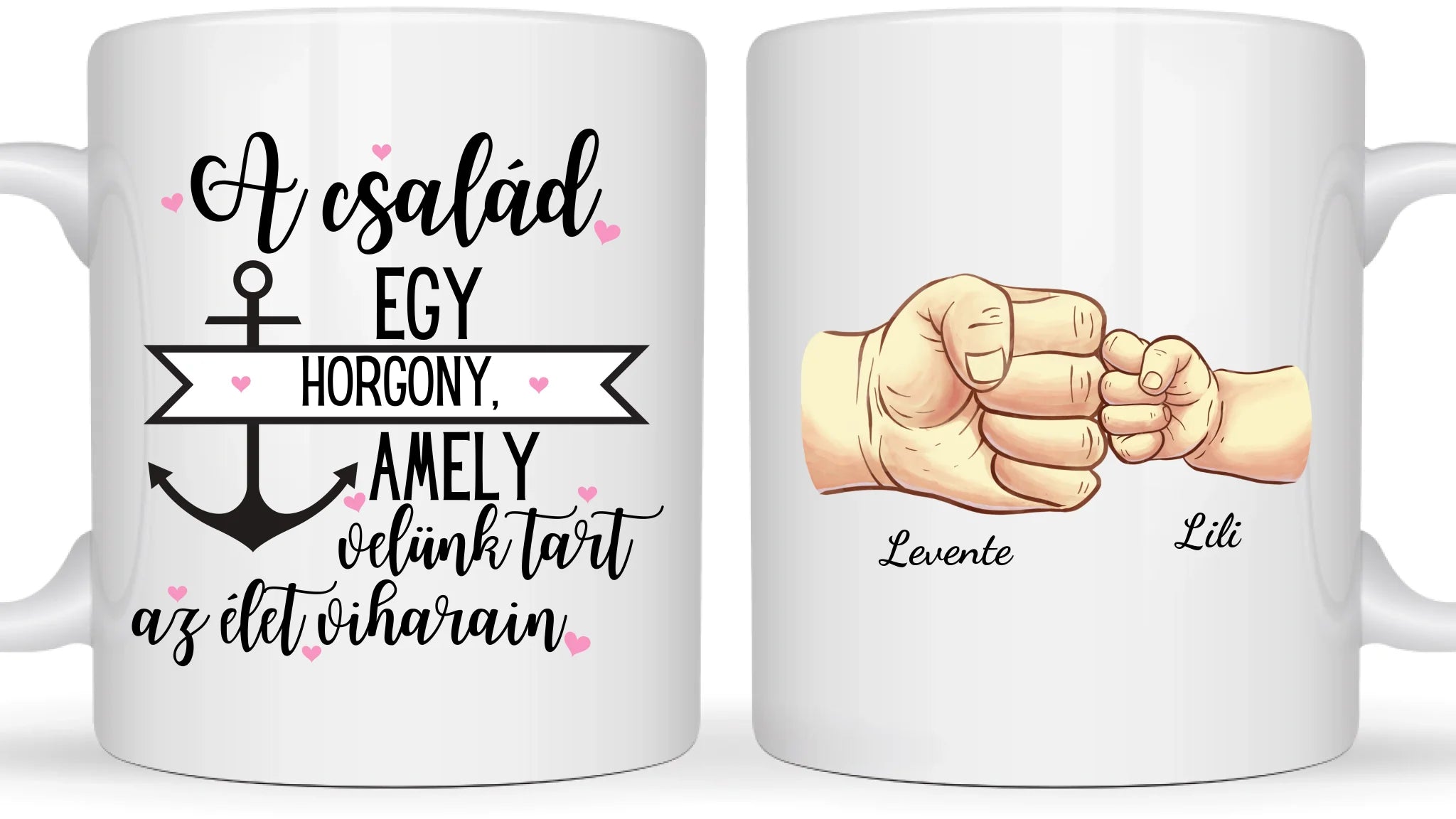 Családi kezek és Baba kezek - Akár 5 kézzel is! - Egyedi személyre szabható bögre